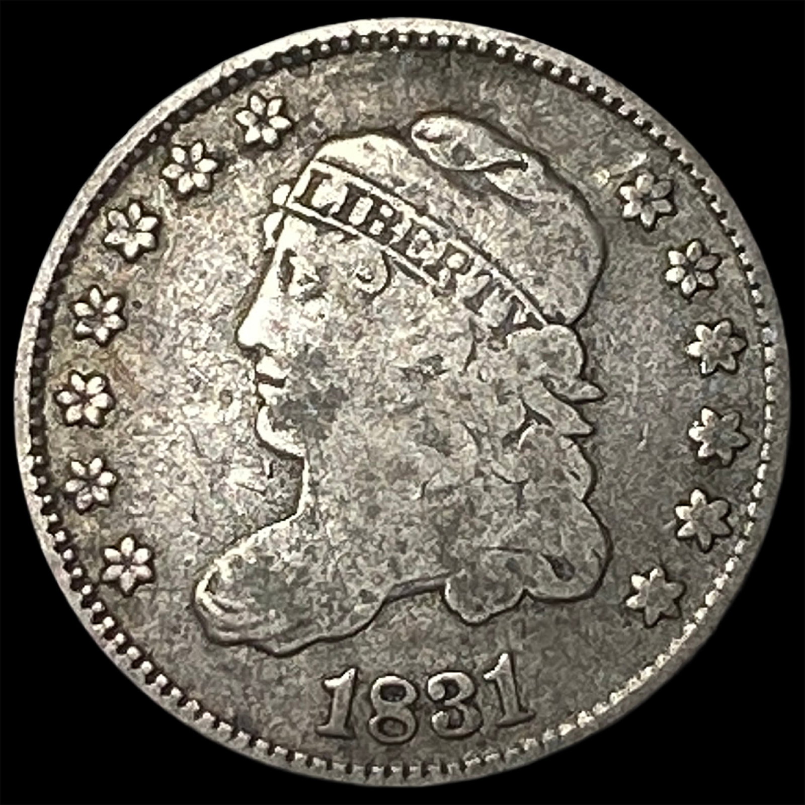 1831 Capped Bust Half Dime NICELY CIRCULATED: 1831 Capped Bust Half Dime NICELY CIRCULATED