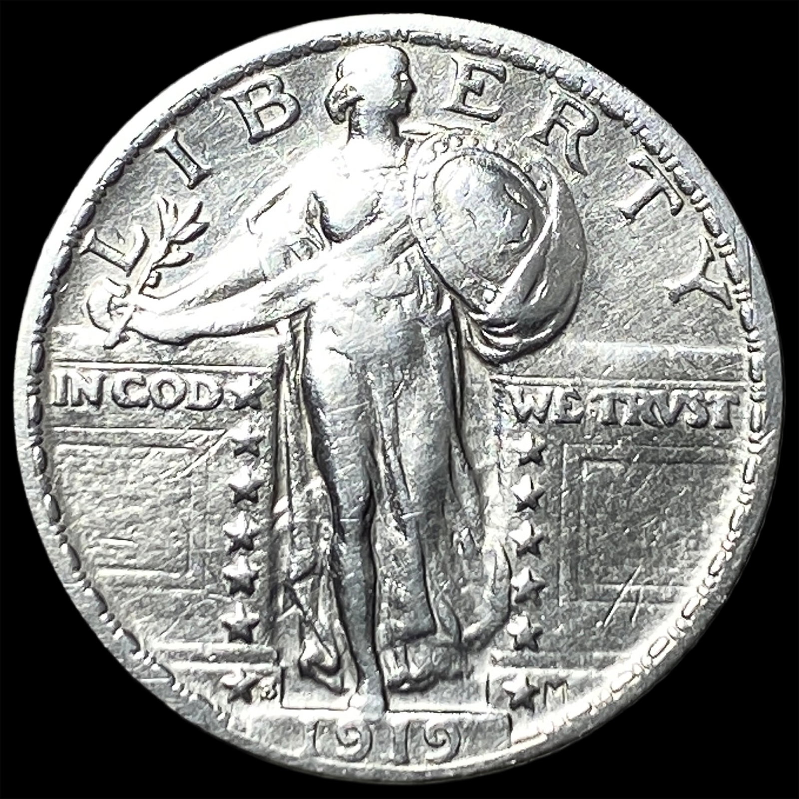 1917 Type 1 Standing Liberty Quarter CLOSELY UNCIRCULATED: 1917 Type 1 Standing Liberty Quarter CLOSELY UNCIRCULATED