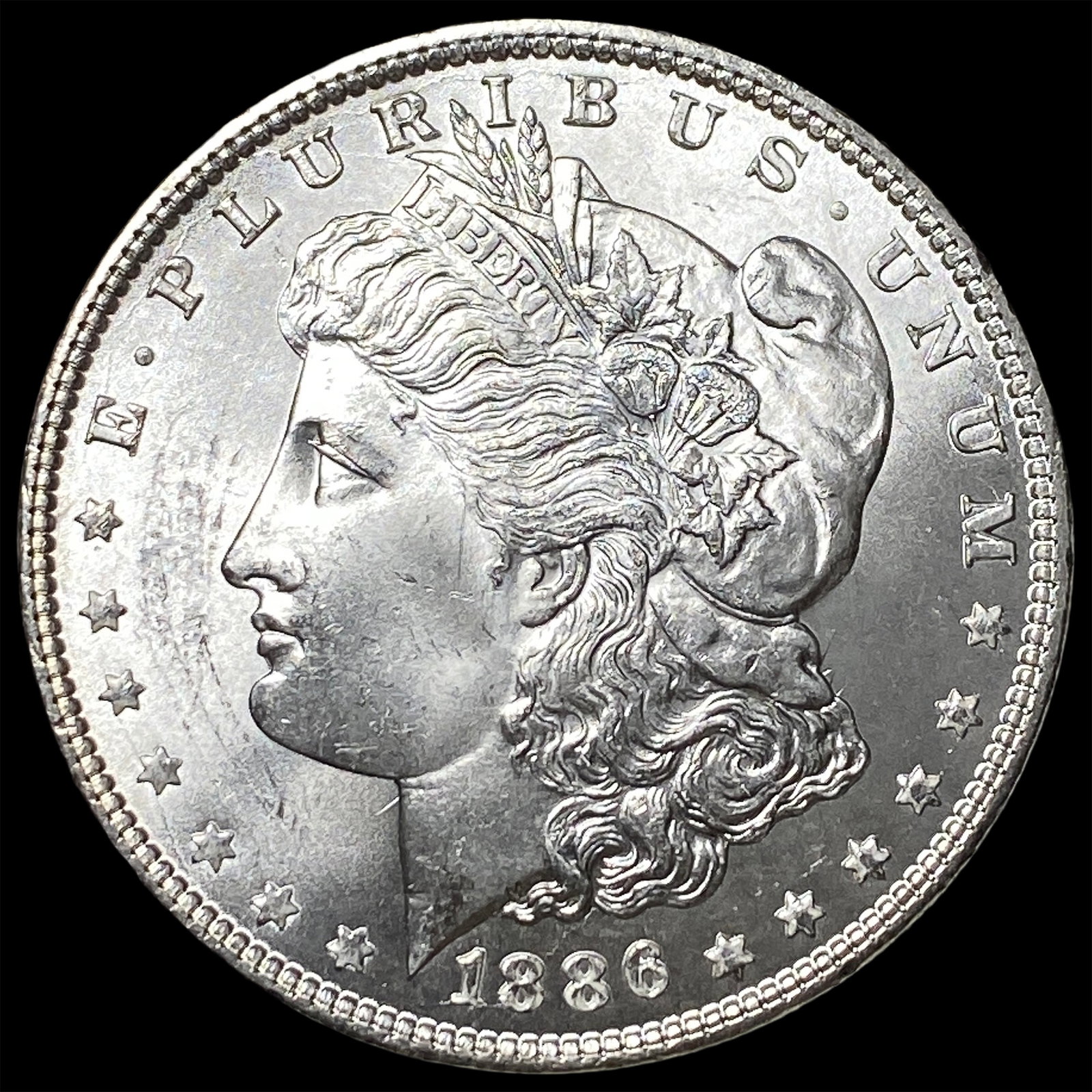1886-S Silver Morgan Dollar GEM BU: 1886-S Silver Morgan Dollar GEM BU