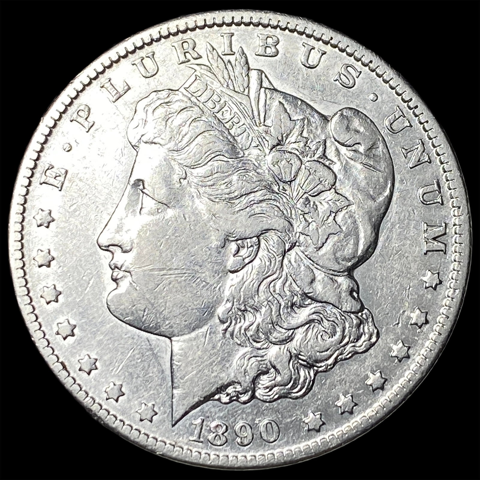 1890-CC Silver Morgan Dollar CLOSELY UNCIRCULATED: 1890-CC Silver Morgan Dollar CLOSELY UNCIRCULATED