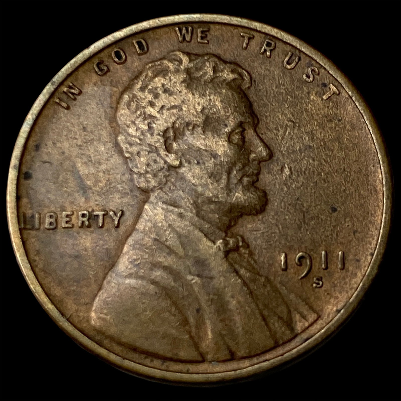 1911-S Lincoln Wheat Cent LIGHTLY CIRCULATED (1 of 2)
