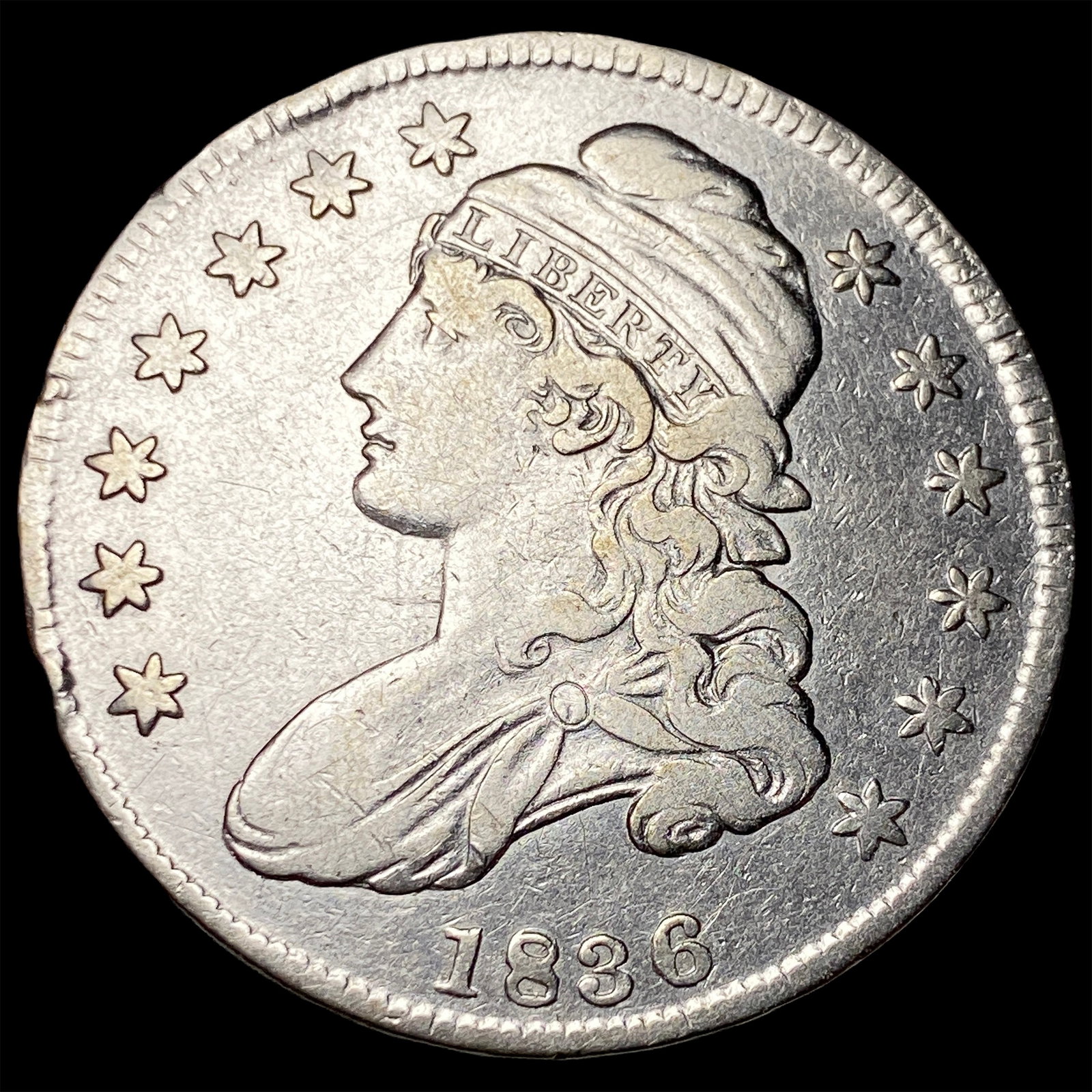 1836 Capped Bust Half Dollar NEARLY UNCIRCULATED (1 of 2)