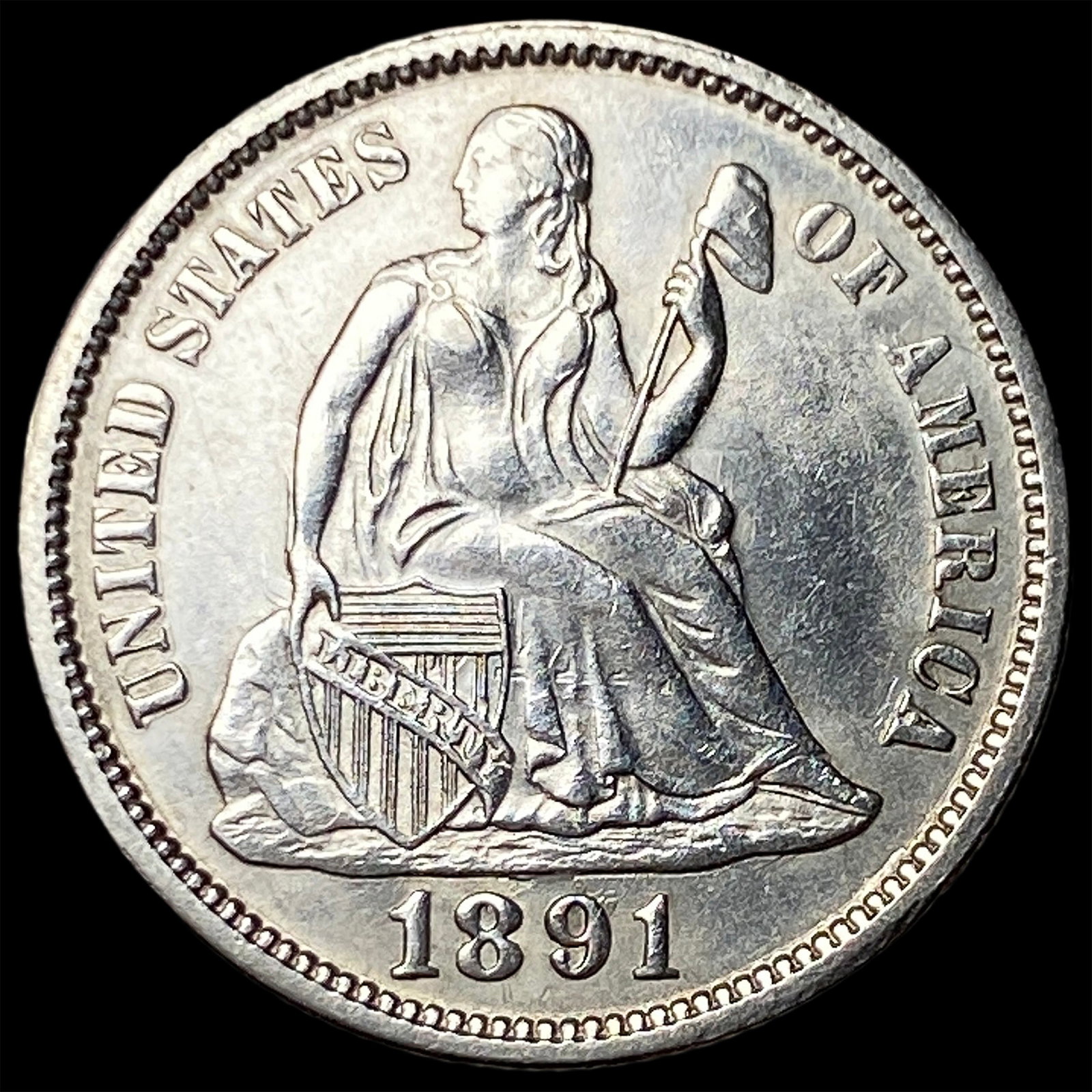 1891 Silver Dime UNCIRCULATED: 1891 Silver Dime UNCIRCULATED