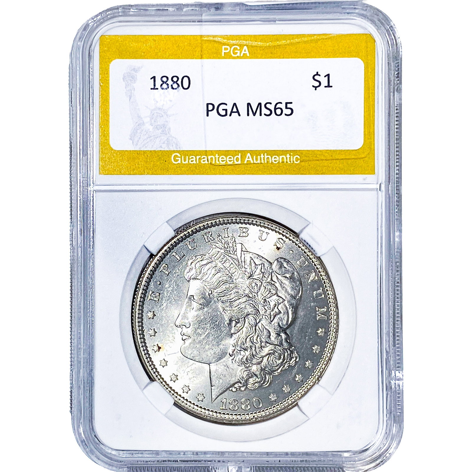 1880 Morgan Silver Dollar PGA MS65: 1880 Morgan Silver Dollar PGA MS65