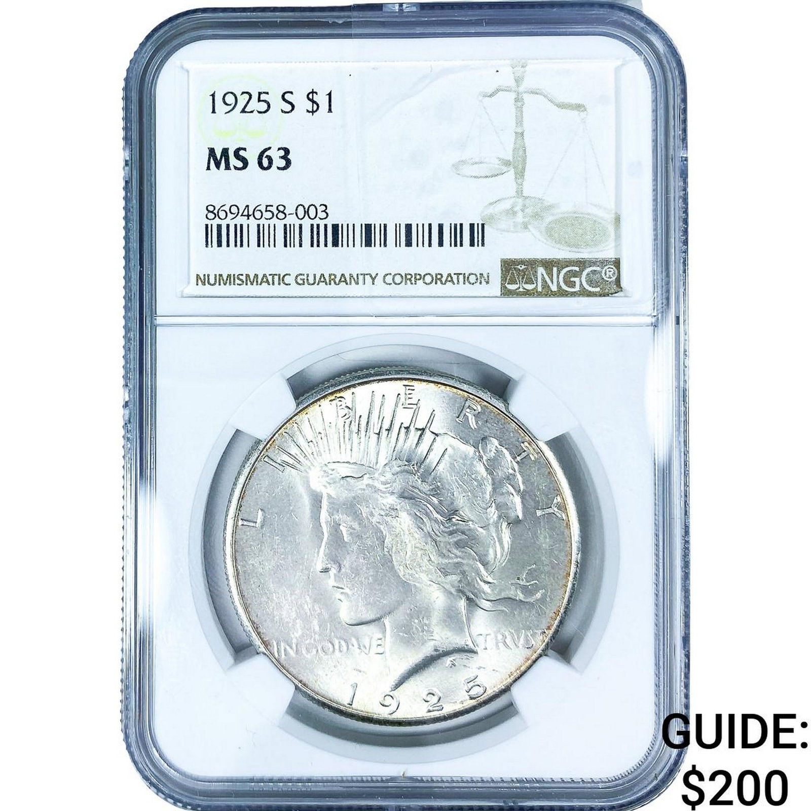 1925-S Silver Peace Dollar NGC MS63 (1 of 2)