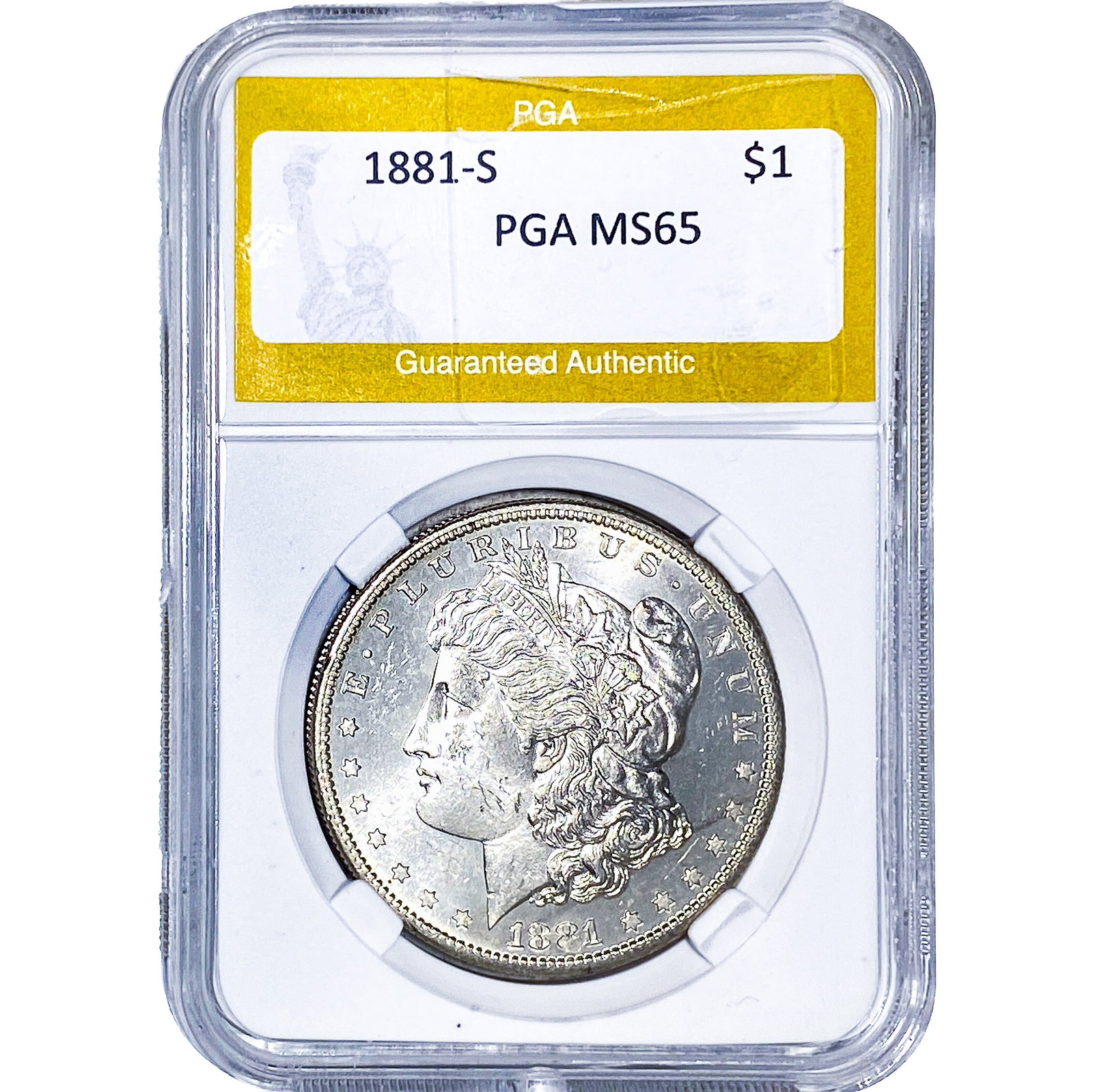 1881-S Morgan Silver Dollar PGA MS65: 1881-S Morgan Silver Dollar PGA MS65