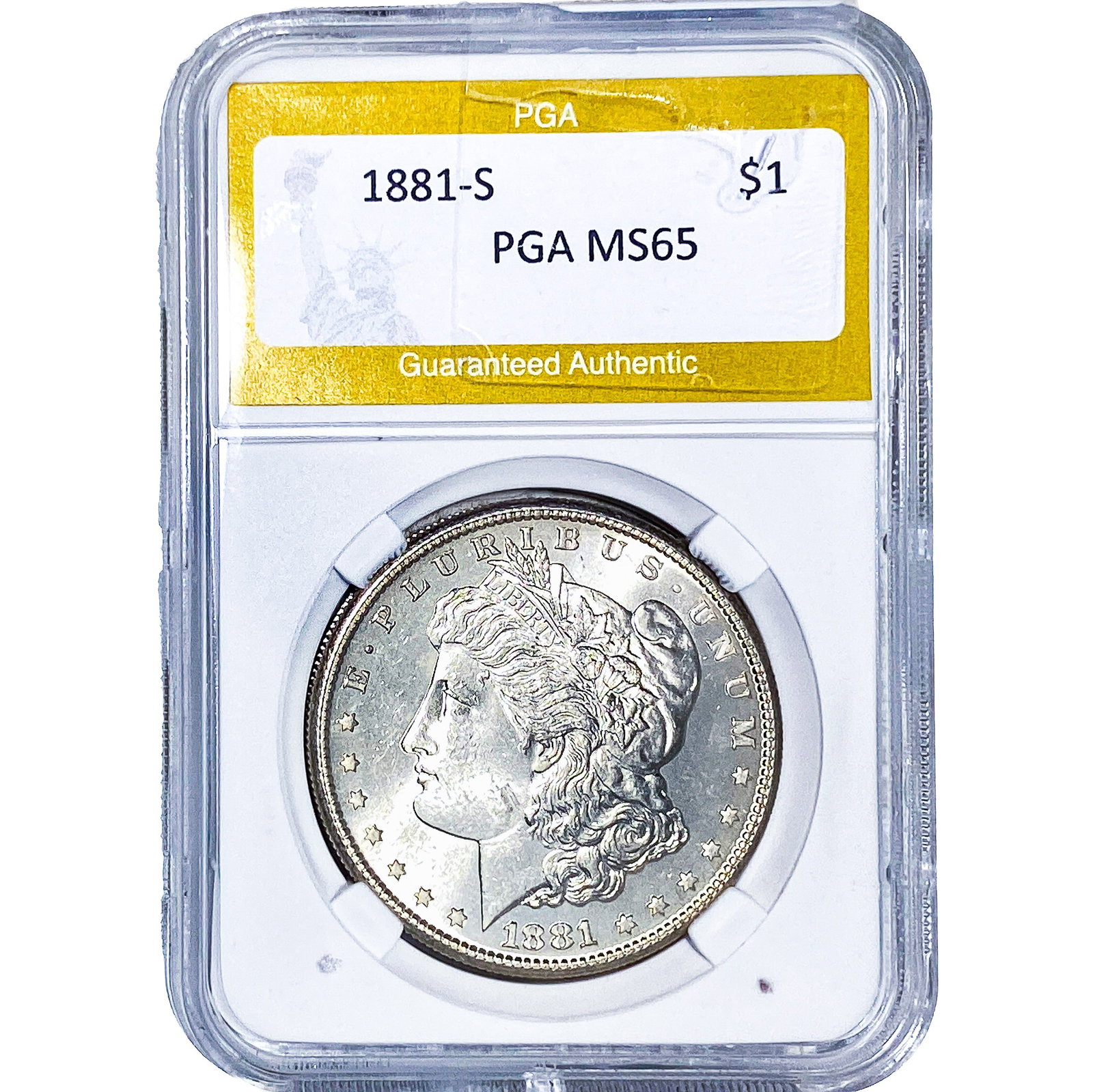 1881-S Morgan Silver Dollar PGA MS65: 1881-S Morgan Silver Dollar PGA MS65