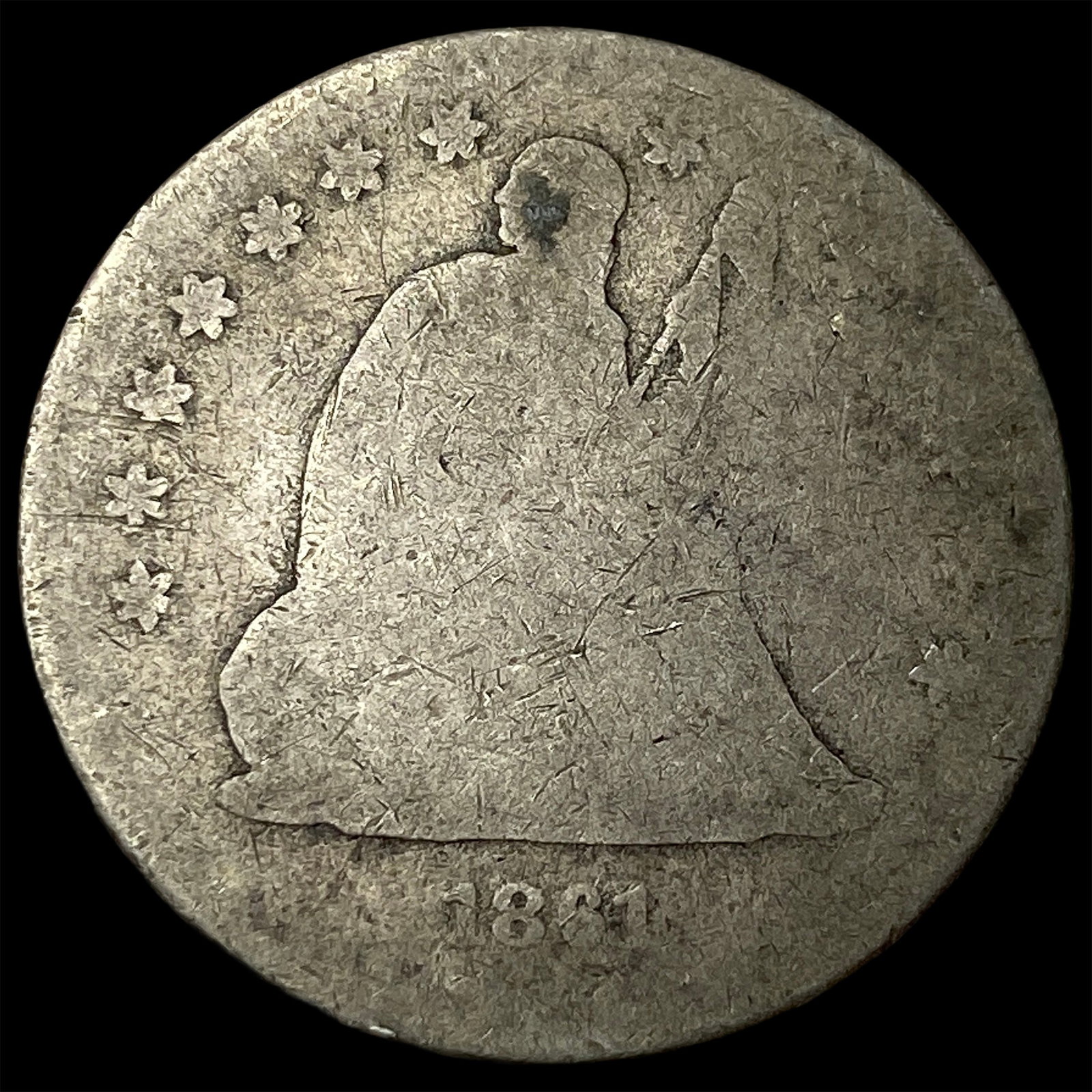 1861 Silver Seated Liberty Quarter HIGH GRADE: 1861 Silver Seated Liberty Quarter HIGH GRADE