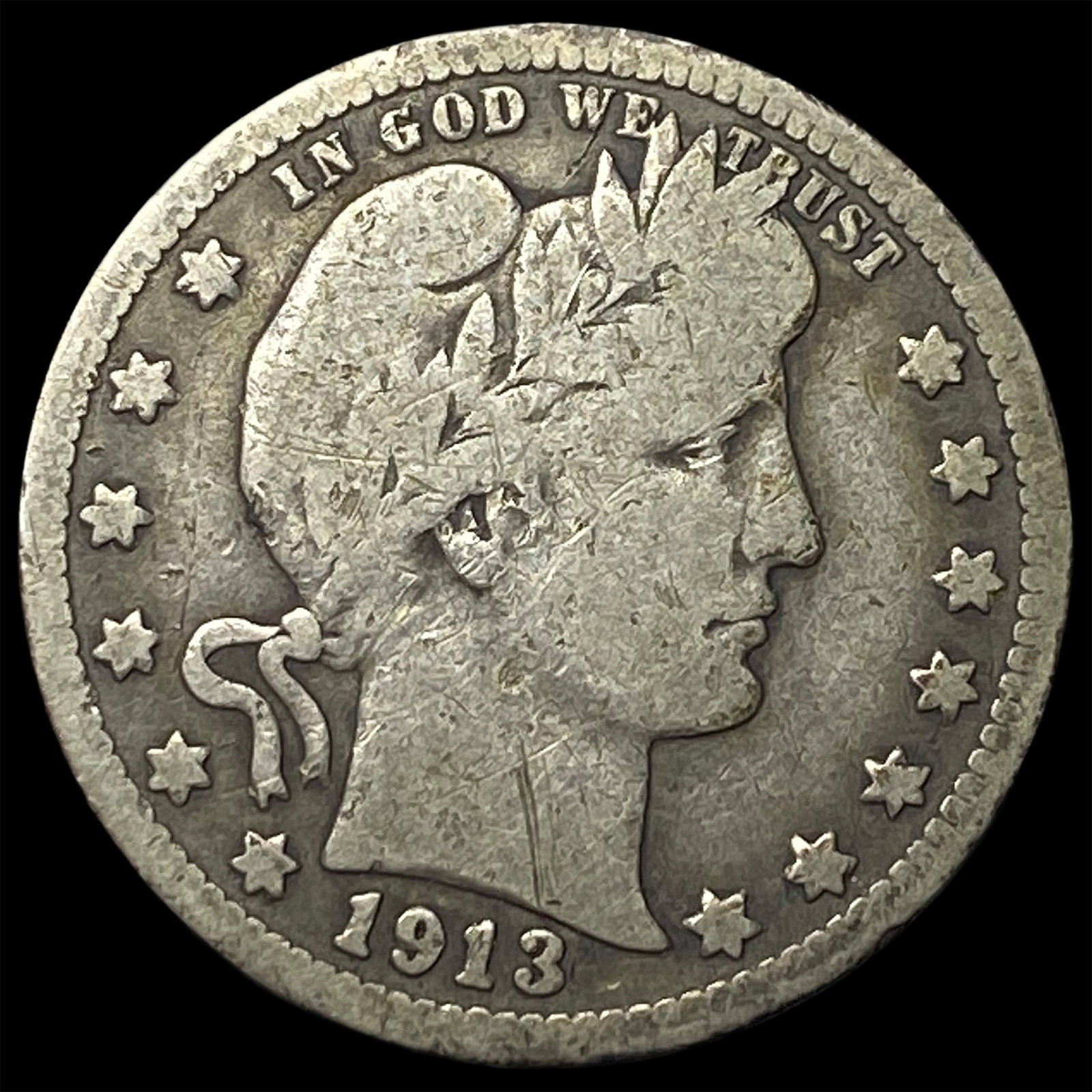 1913 Barber Quarter LIGHTLY CIRCULATED: 1913 Barber Quarter LIGHTLY CIRCULATED