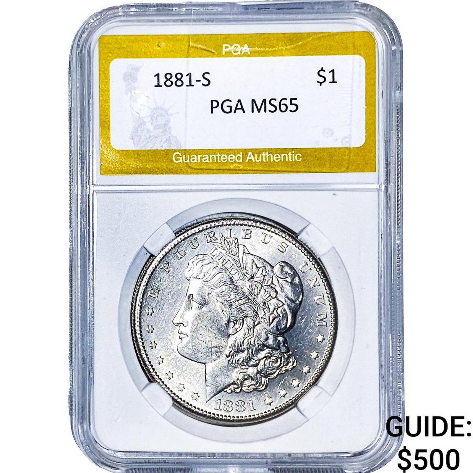 1881-S Morgan Silver Dollar PGA MS65 (1 of 2)