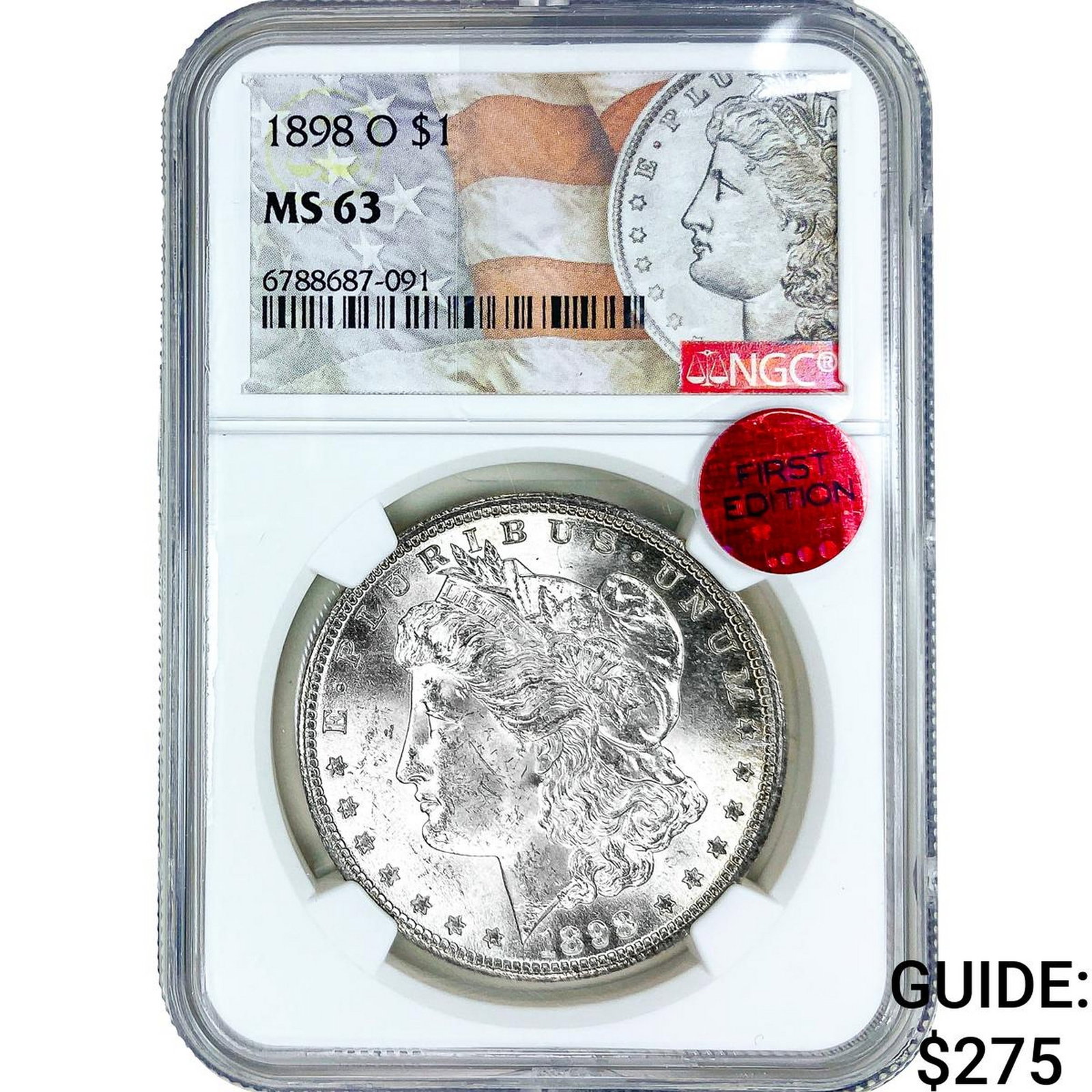 1898-O Morgan Silver Dollar NGC MS63: 1898-O Morgan Silver Dollar NGC MS63