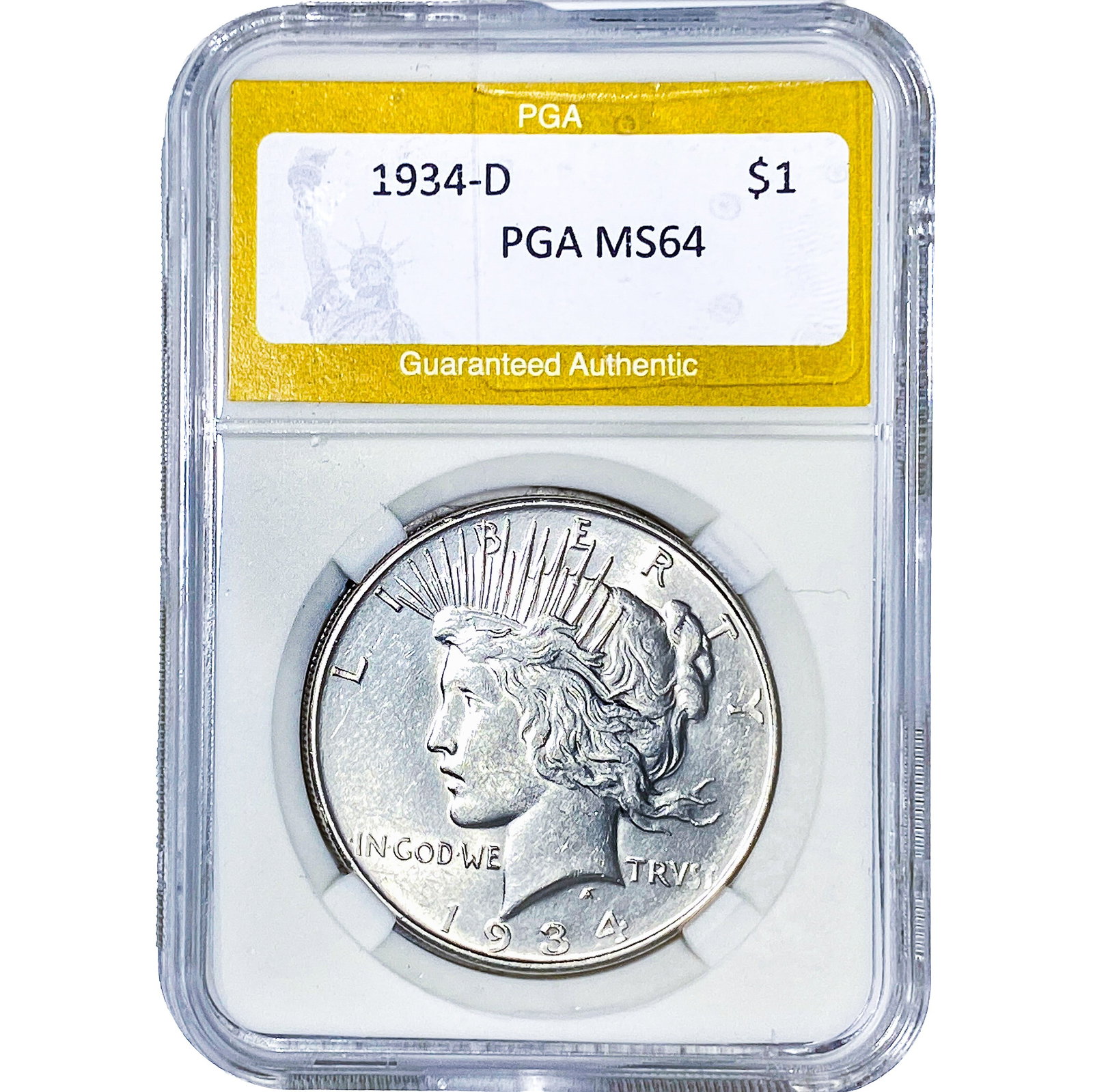 1934-D Morgan Silver Dollar PGA MS64 (1 of 2)