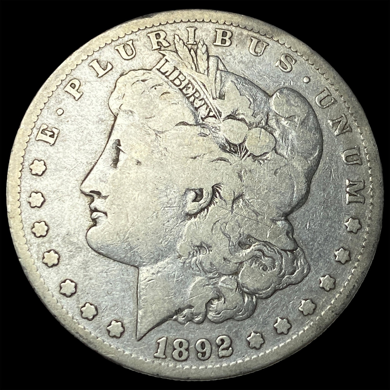 1892-S Silver Morgan Dollar CLOSELY UNCIRCULATED: 1892-S Silver Morgan Dollar CLOSELY UNCIRCULATED