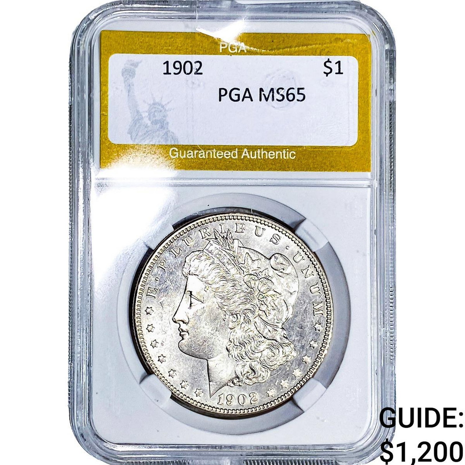 1902 Morgan Silver Dollar PGA MS65: 1902 Morgan Silver Dollar PGA MS65