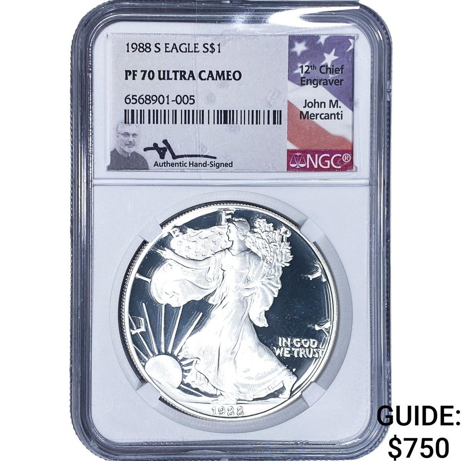 1988-S Silver Eagle NGC PF70 Ultra Cameo: 1988-S Silver Eagle NGC PF70 Ultra Cameo