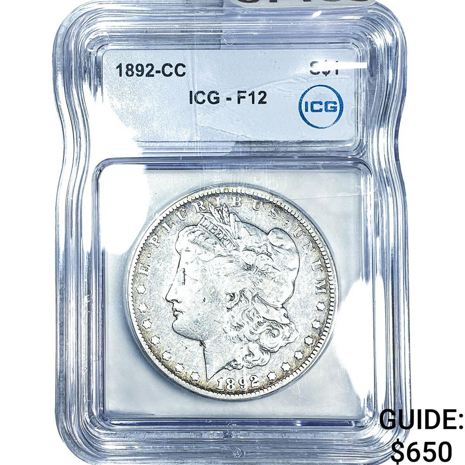 1892-CC Morgan Silver Dollar ICG F12 (1 of 2)