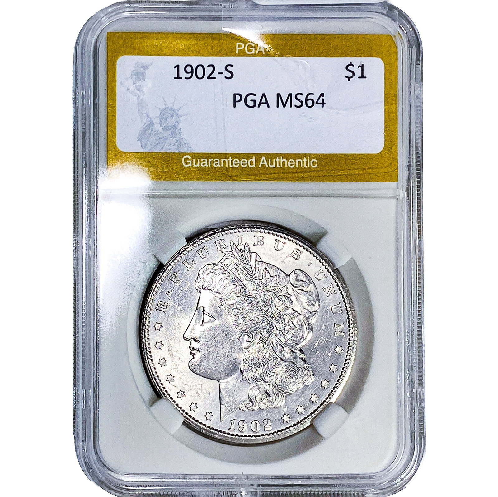 1902-S Morgan Silver Dollar PGA MS64: 1902-S Morgan Silver Dollar PGA MS64