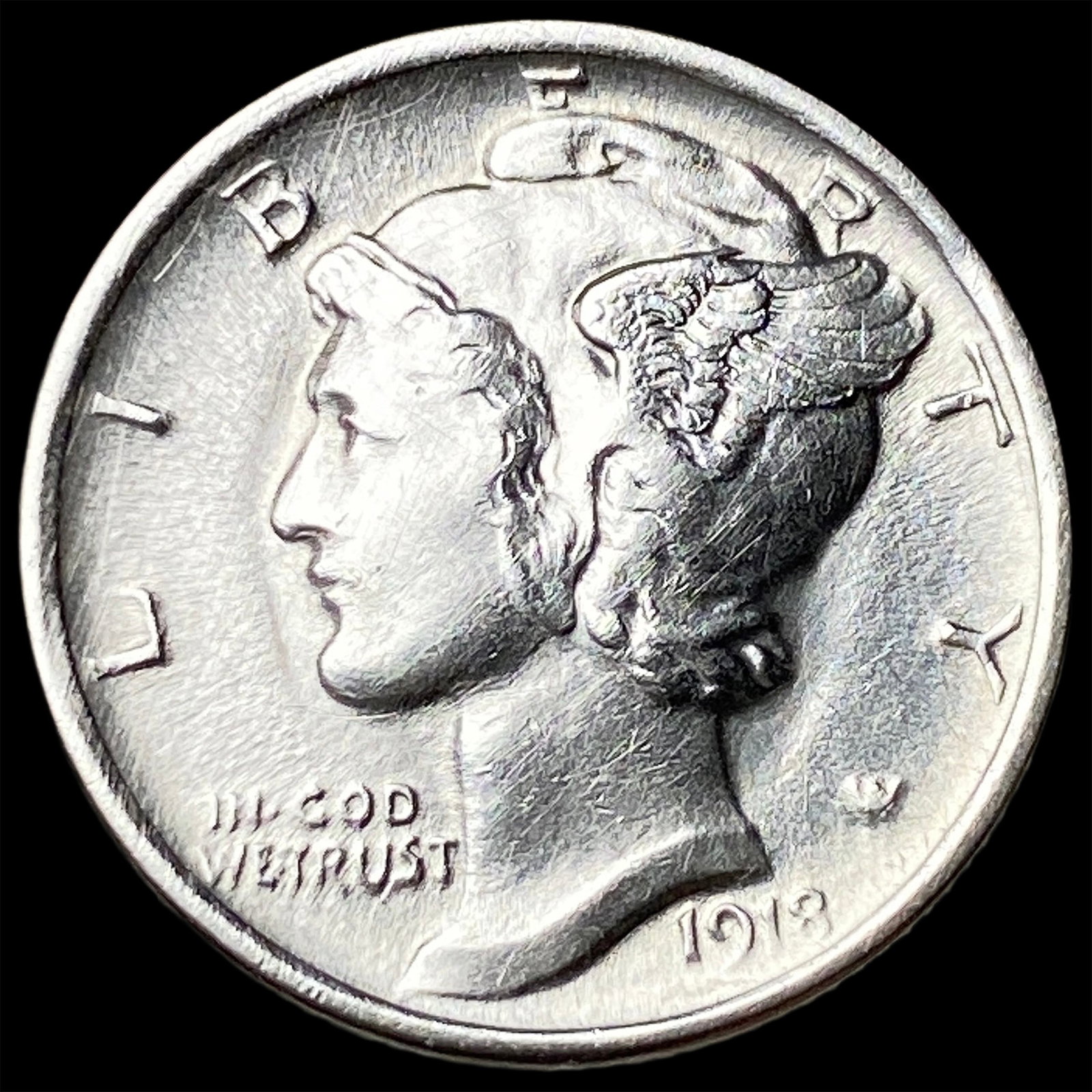 1918-D Silver Mercury Dime UNCIRCULATED (1 of 2)