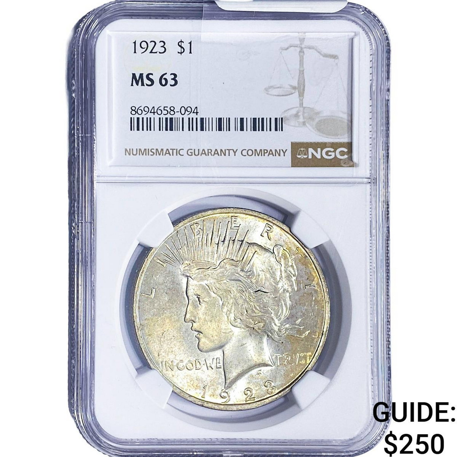 1923 Silver Peace Dollar NGC MS63 (1 of 2)