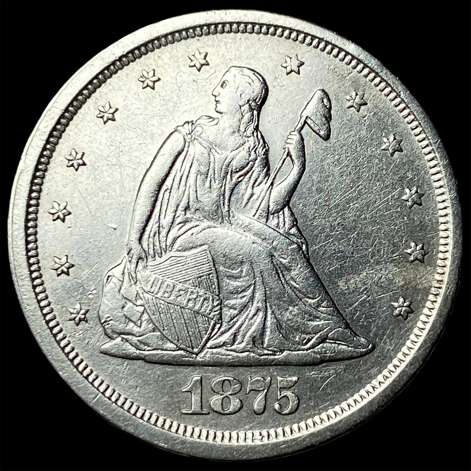 1875-S Silver Twenty Cents CLOSELY UNCIRCULATED (1 of 2)