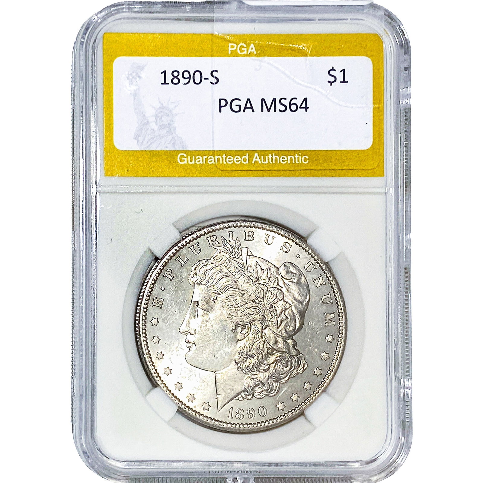 1890-S Morgan Silver Dollar PGA MS64: 1890-S Morgan Silver Dollar PGA MS64