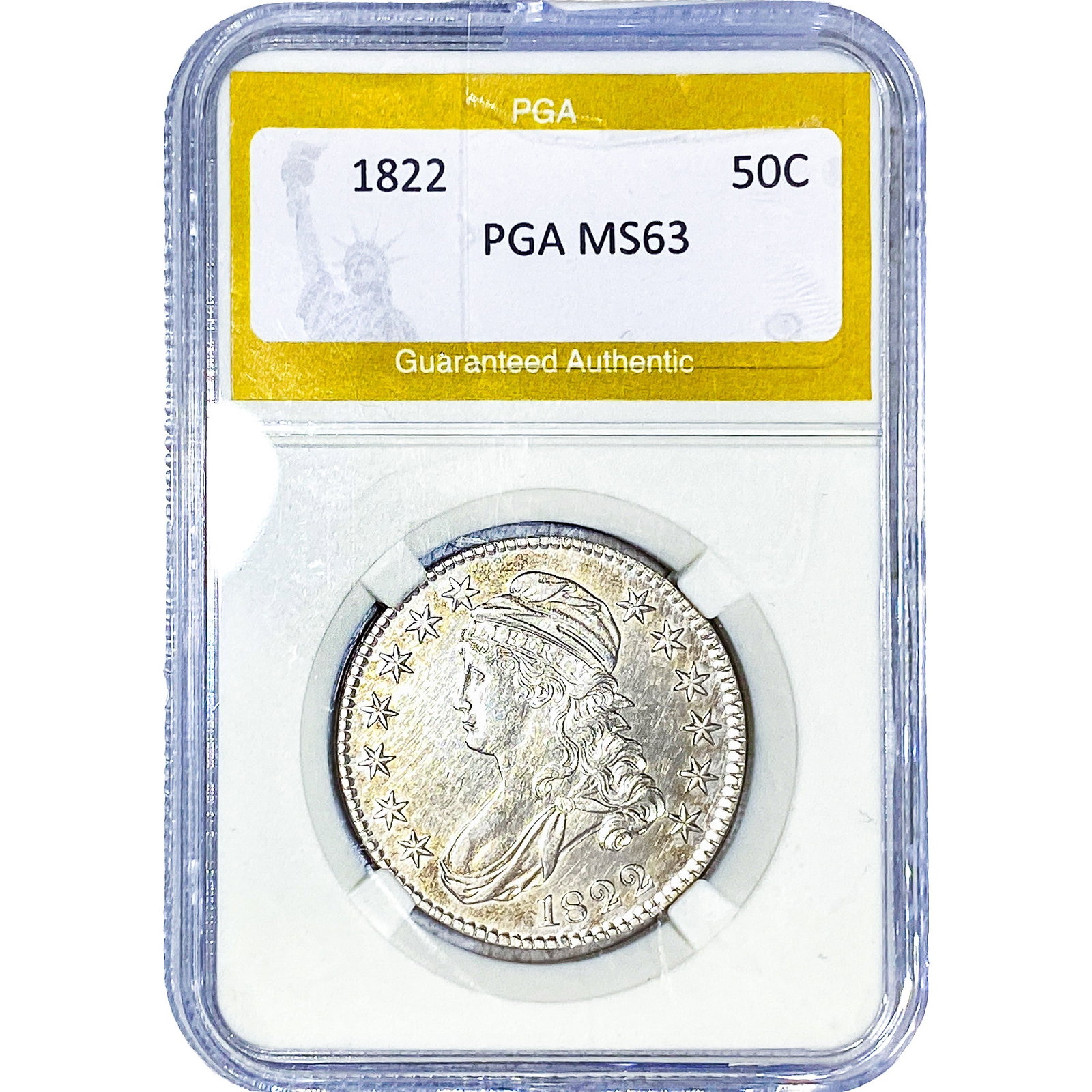 1822 Capped Bust Half Dollar PGA MS63: 1822 Capped Bust Half Dollar PGA MS63