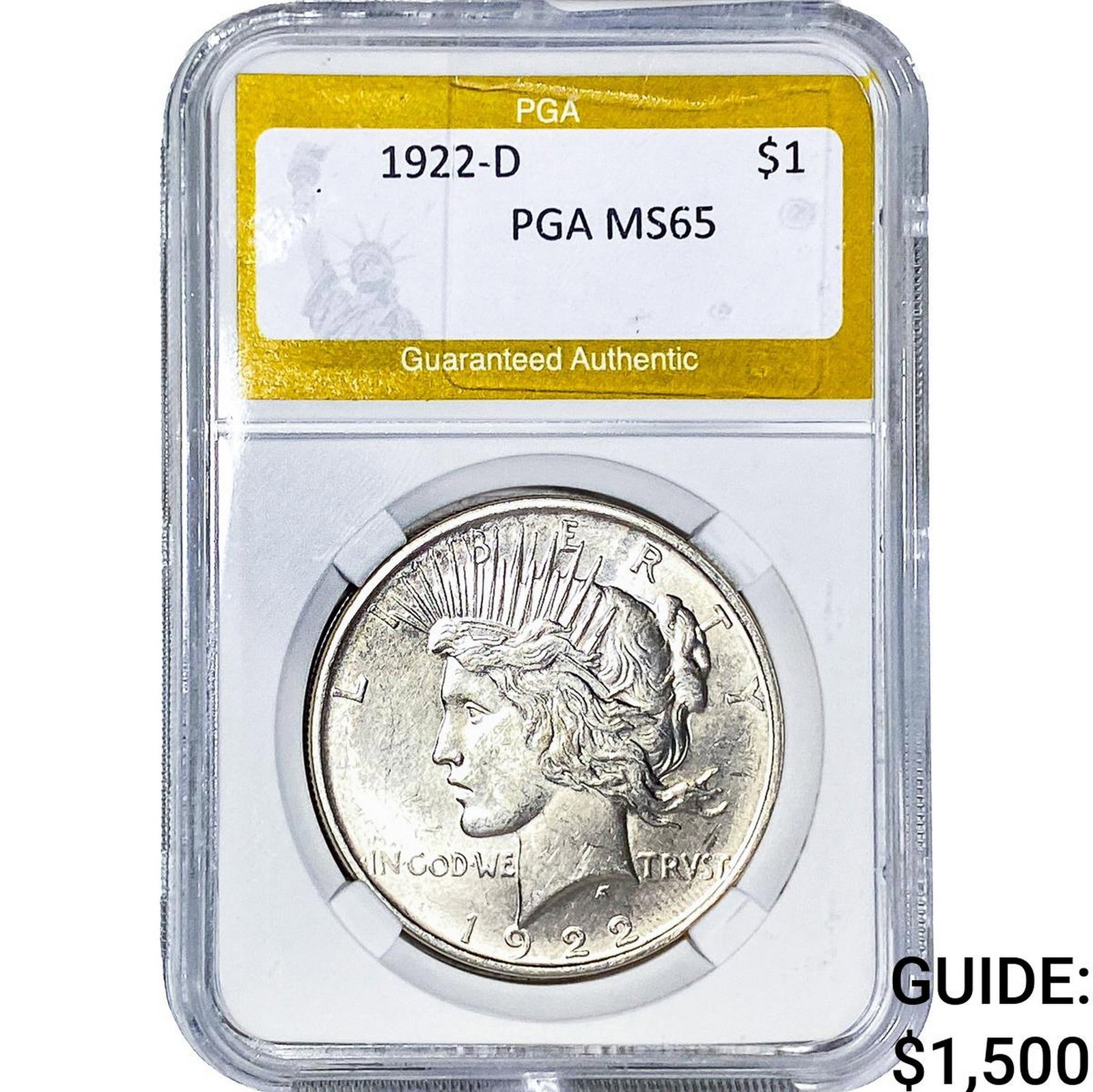 1922-D Silver Peace Dollar PGA MS65 (1 of 2)