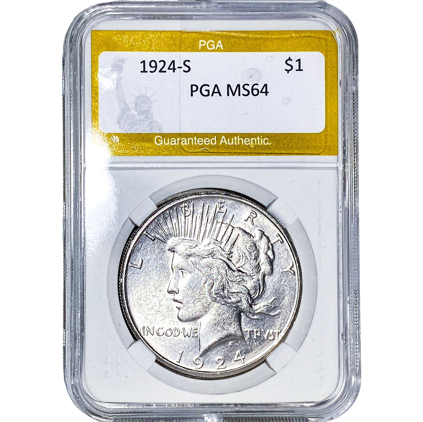 1924-S Silver Peace Dollar PGA MS64 (1 of 2)