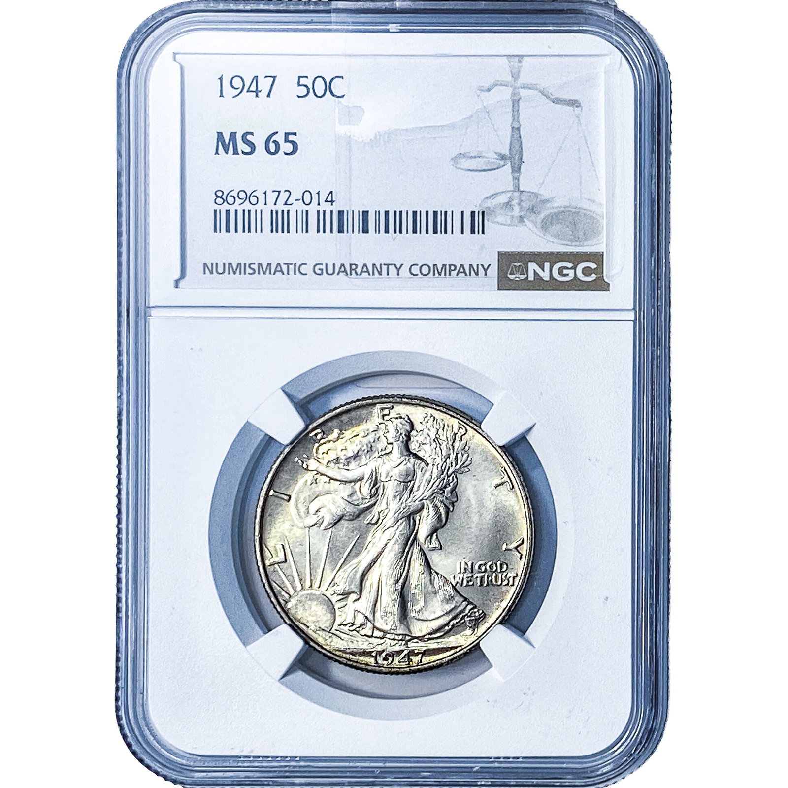 1947 Walking Liberty Half Dollar NGC MS65: 1947 Walking Liberty Half Dollar NGC MS65