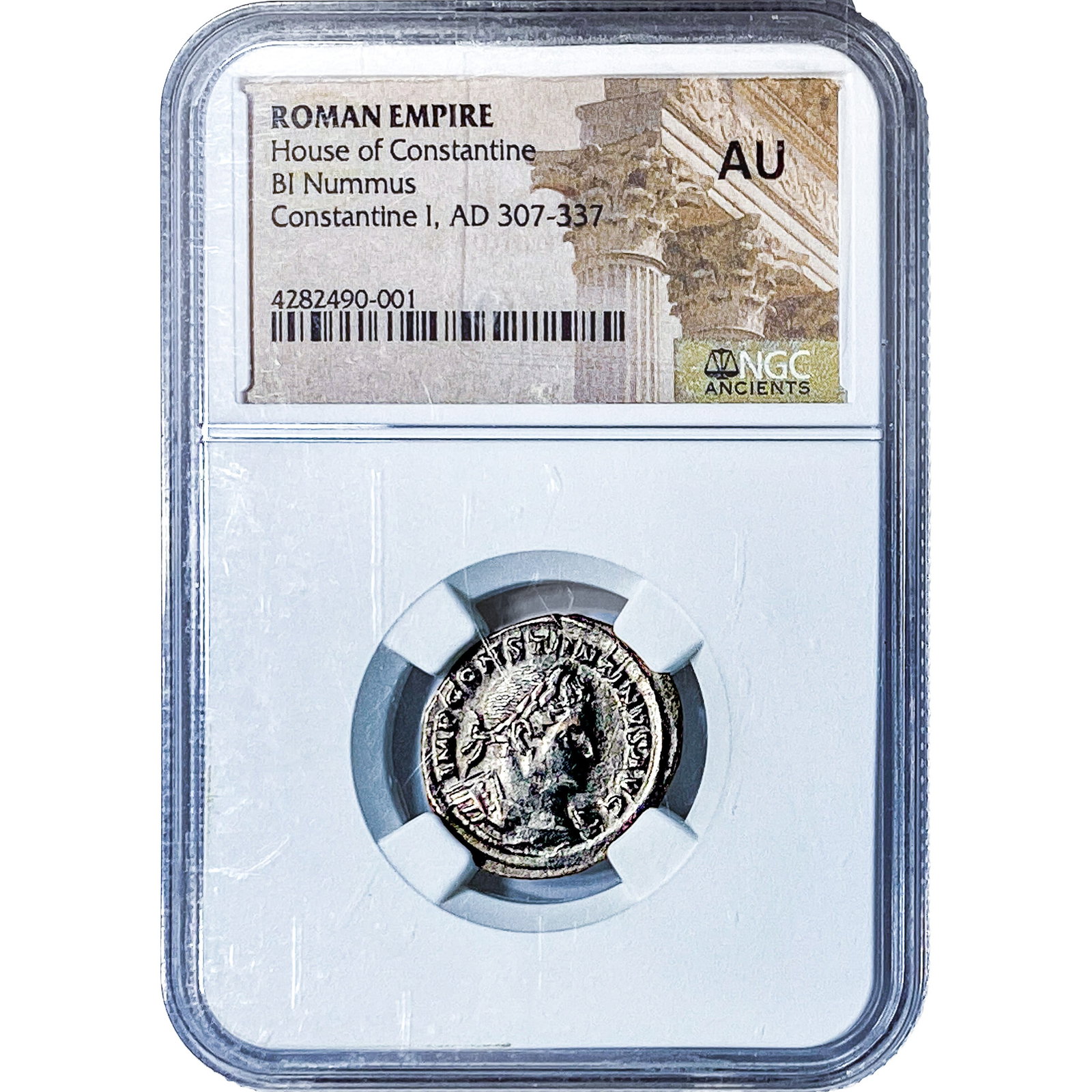 Roman Constantine I AD 307-377 BI Nummus NGC AU: Roman Constantine I AD 307-377 BI Nummus NGC AU