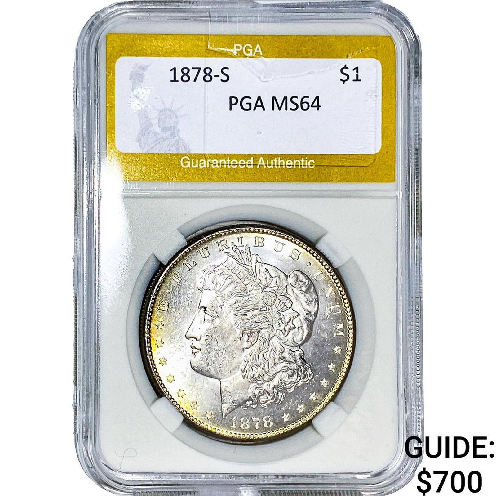 1878-S Morgan Silver Dollar PGA MS64: 1878-S Morgan Silver Dollar PGA MS64