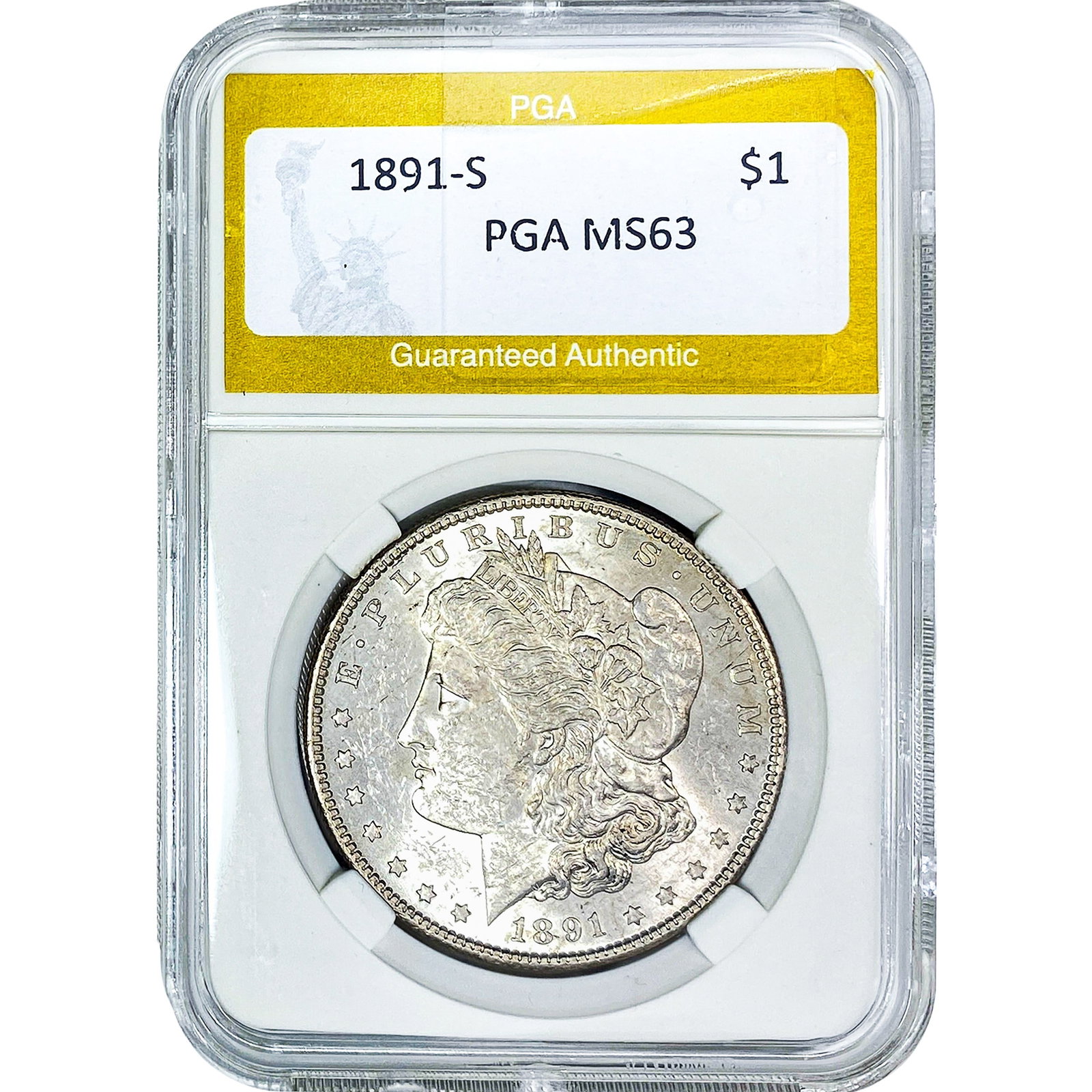 1891-S Morgan Silver Dollar PGA MS63 (1 of 2)