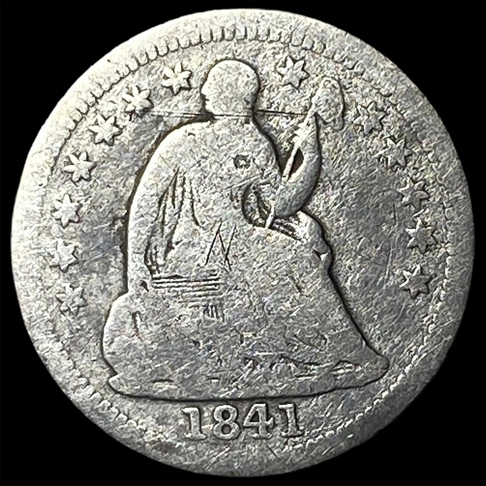1841 Silver Seated Liberty Half Dime NICELY CIRCULATED (1 of 2)