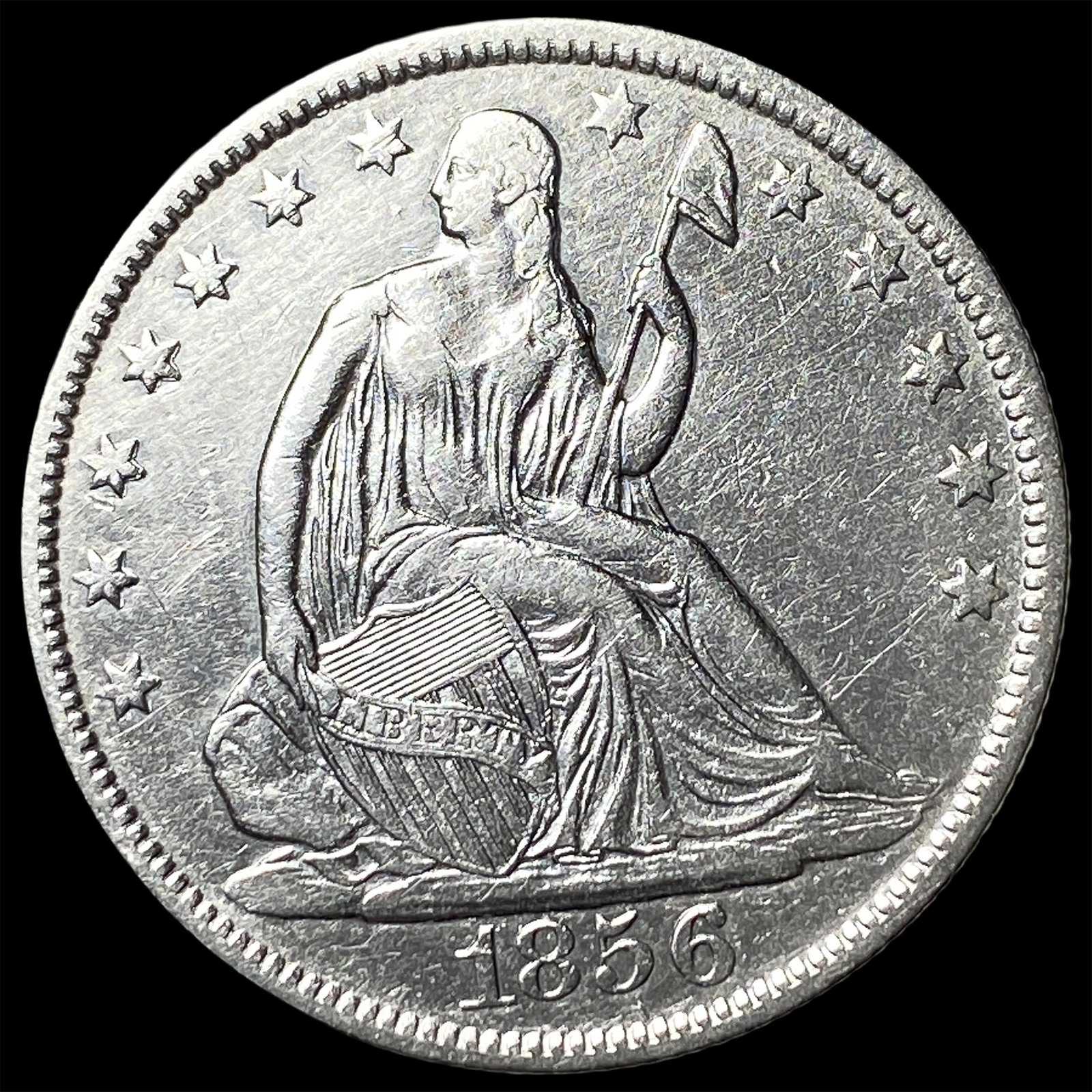 1856-O Silver Seated Liberty Half Dollar UNCIRCULATED (1 of 2)