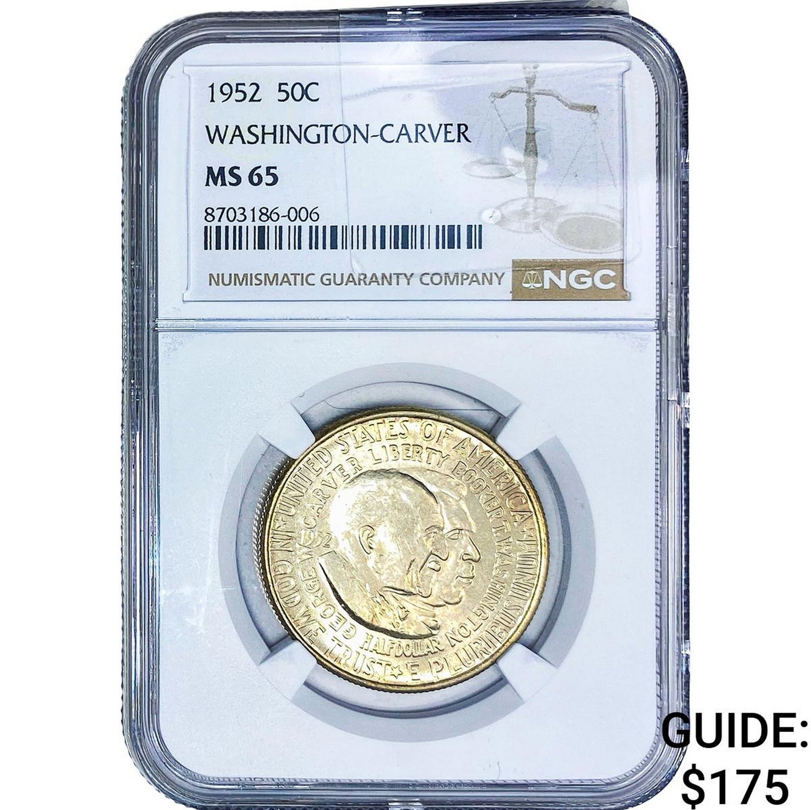 1952 Washington Carver Half Dollar NGC MS65 (1 of 2)