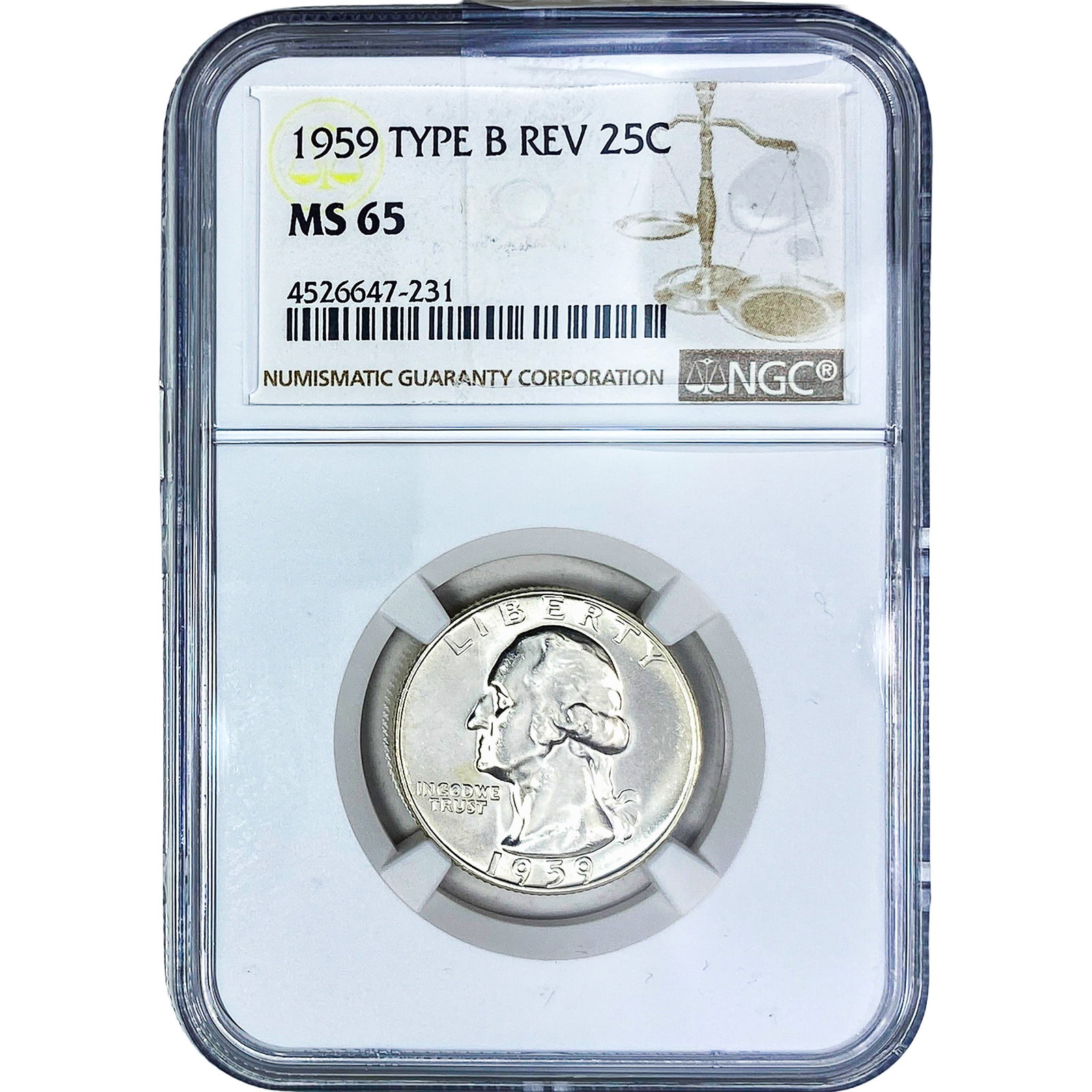 1959 Washington Silver Quarter ANACS MS65: 1959 Washington Silver Quarter ANACS MS65