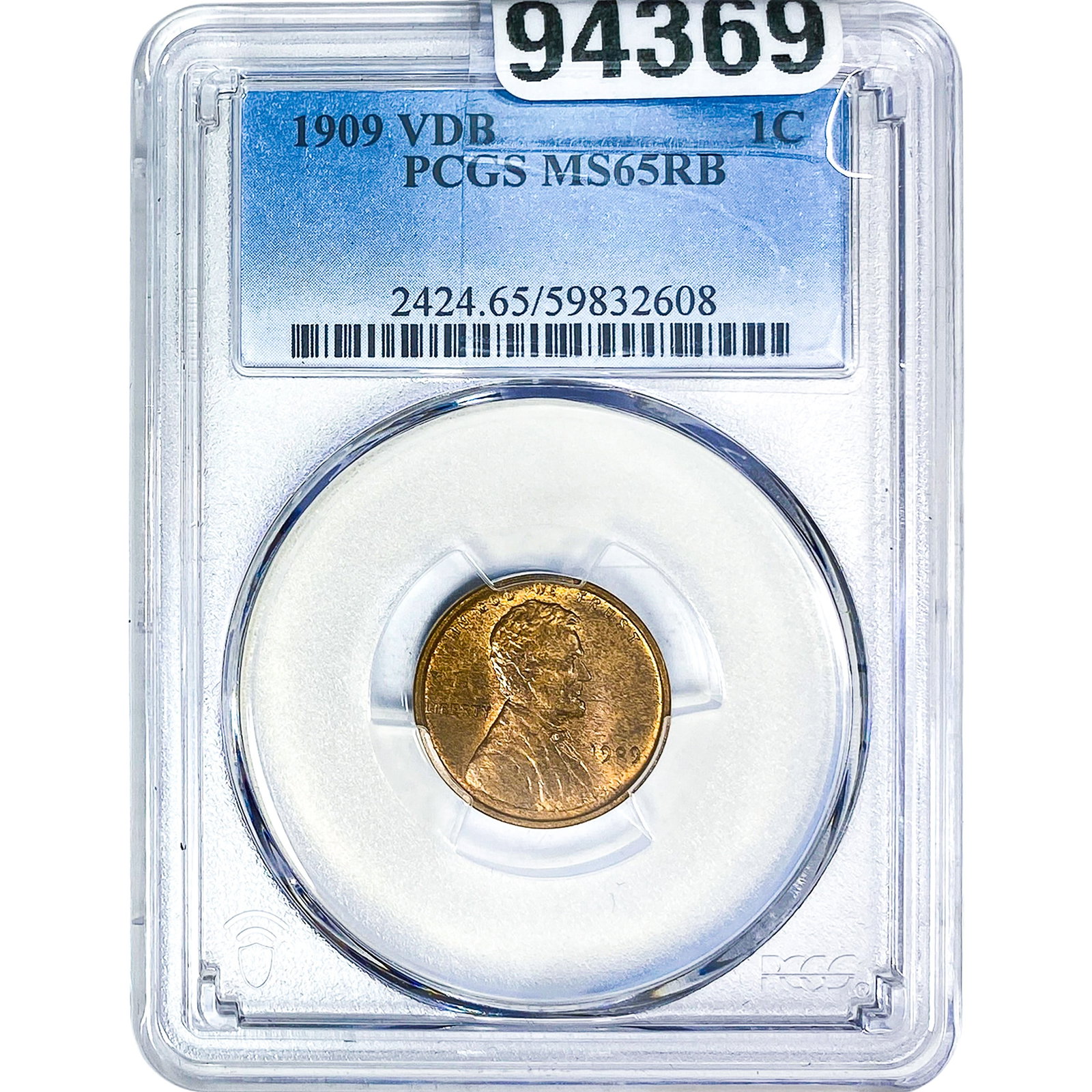 1909 VDB Wheat Cent PCGS MS65 RB (1 of 2)