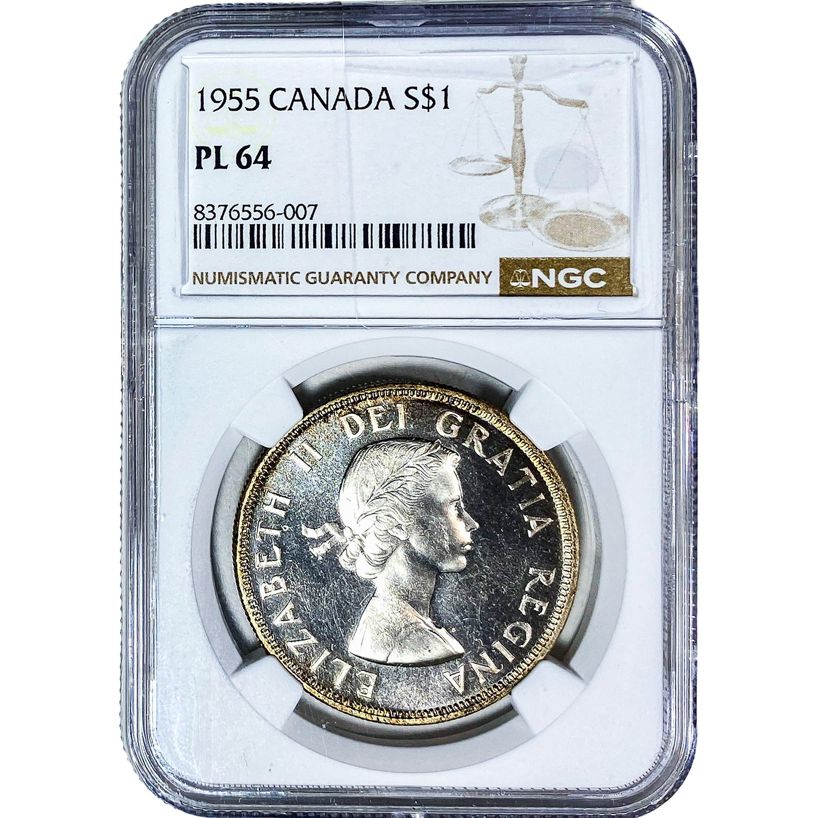 1955 Canada Silver Dollar NGC PL64: 1955 Canada Silver Dollar NGC PL64