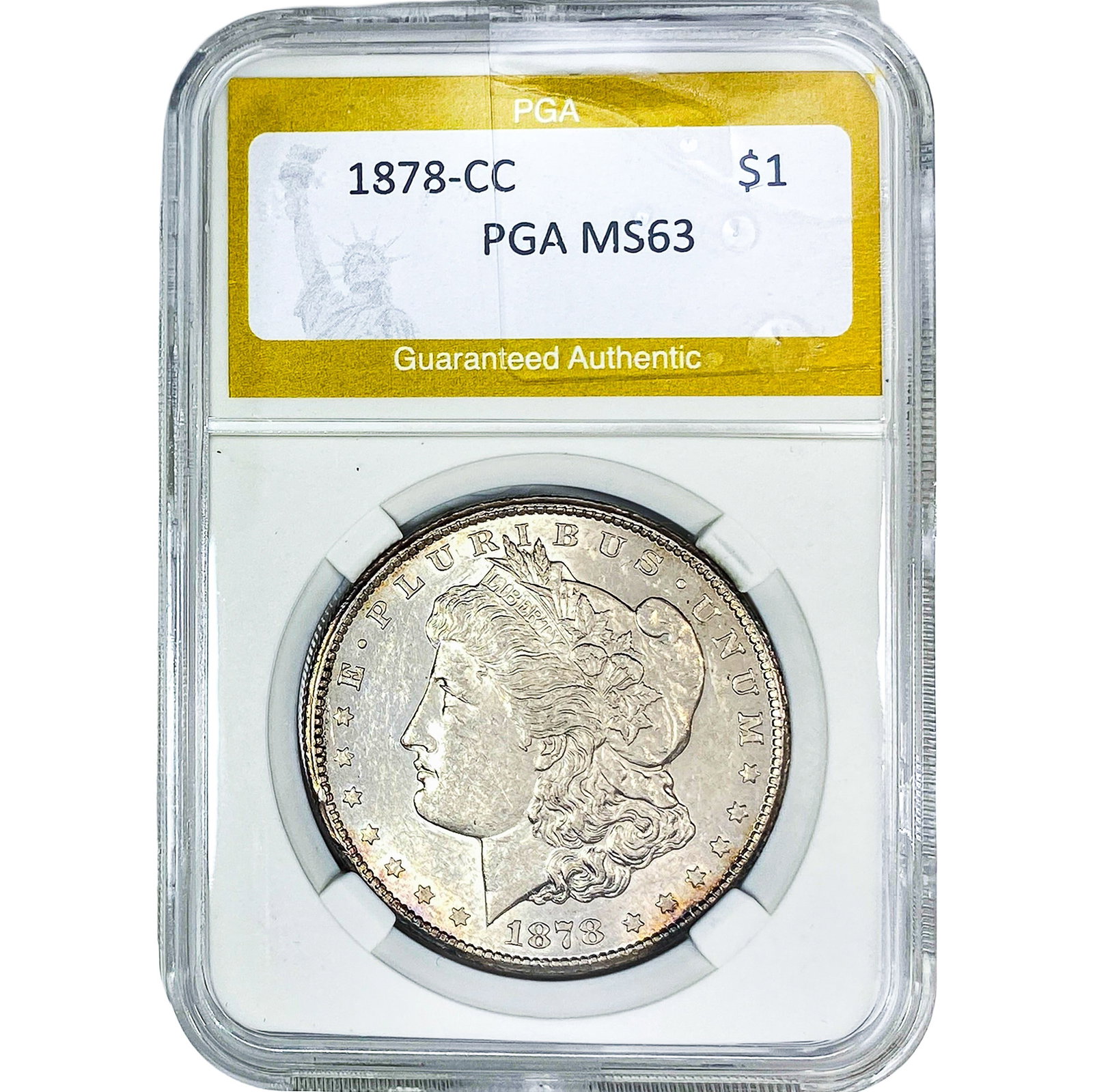 1878-CC Morgan Silver Dollar PGA MS63: 1878-CC Morgan Silver Dollar PGA MS63