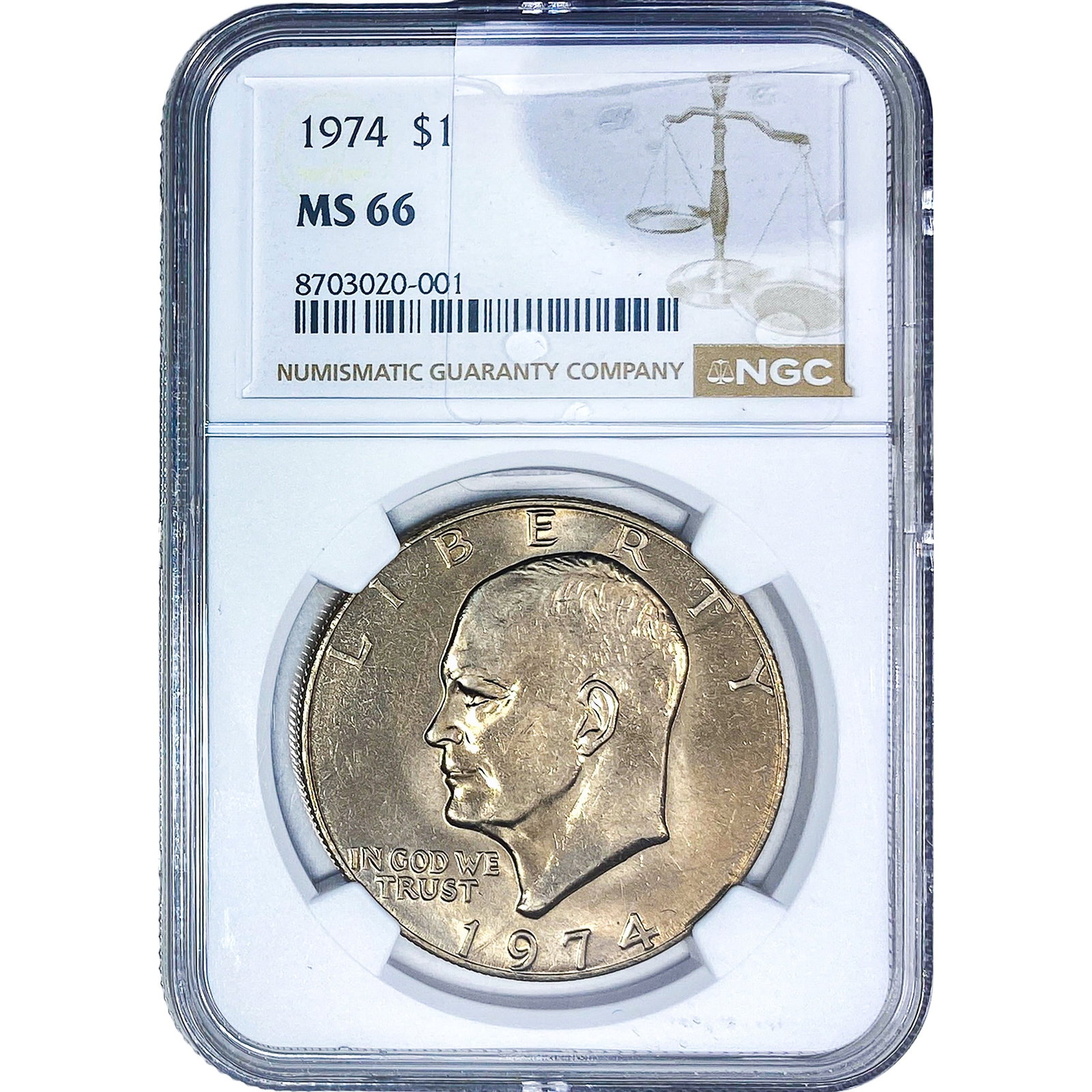1974 Morgan Silver Dollar NGC MS66: 1974 Morgan Silver Dollar NGC MS66