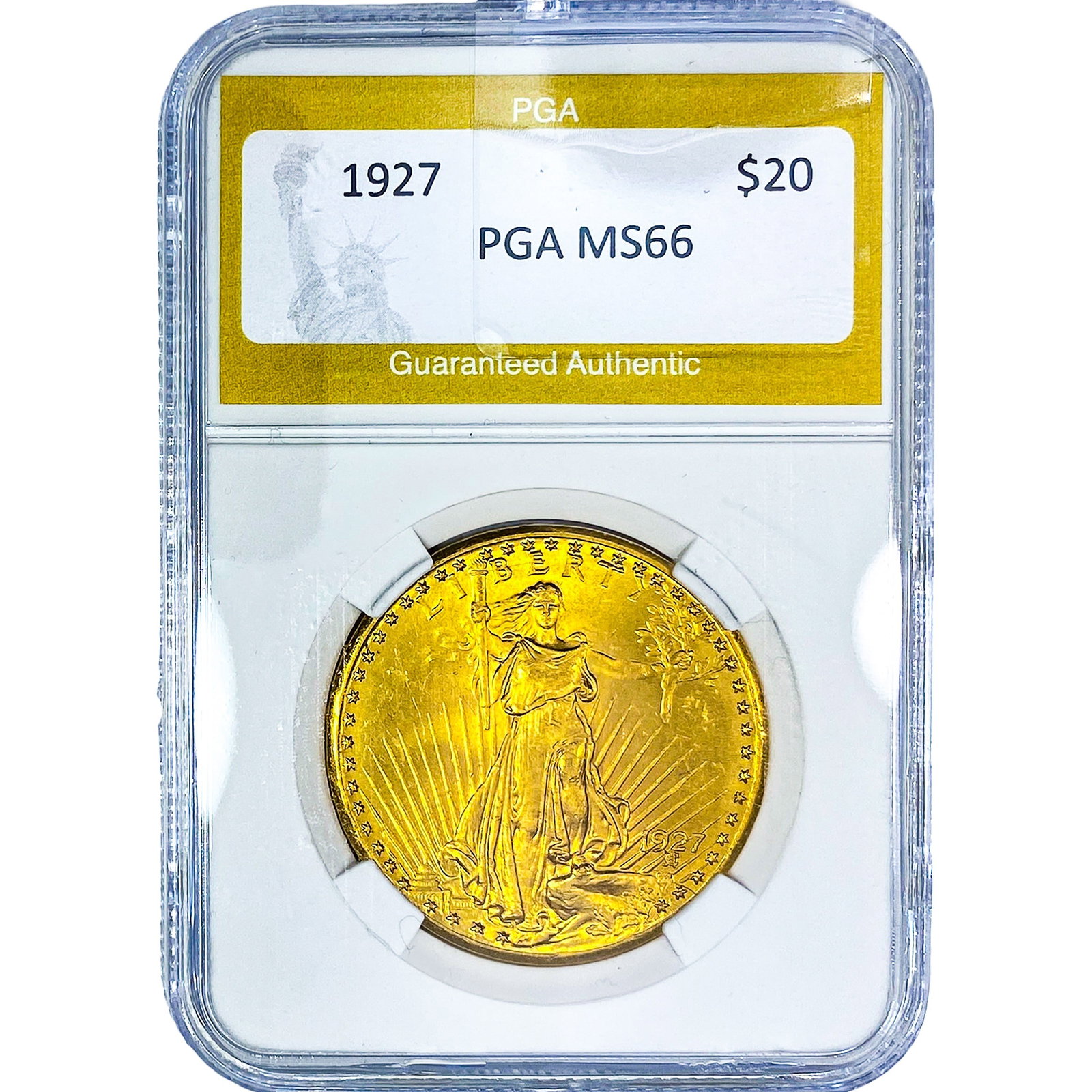 1927 $20 Gold Double Eagle PGA MS66: 1927 $20 Gold Double Eagle PGA MS66
