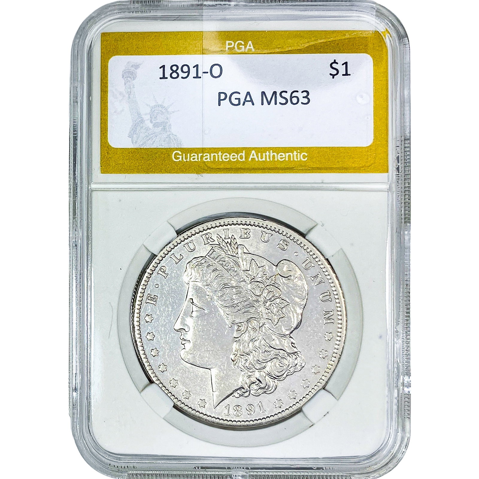 1891-O Morgan Silver Dollar PGA MS63: 1891-O Morgan Silver Dollar PGA MS63