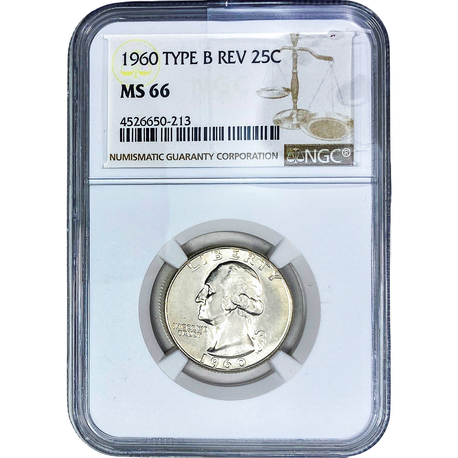 1960 Washington Silver Quarter NGC MS66 Type B Rev. (1 of 2)