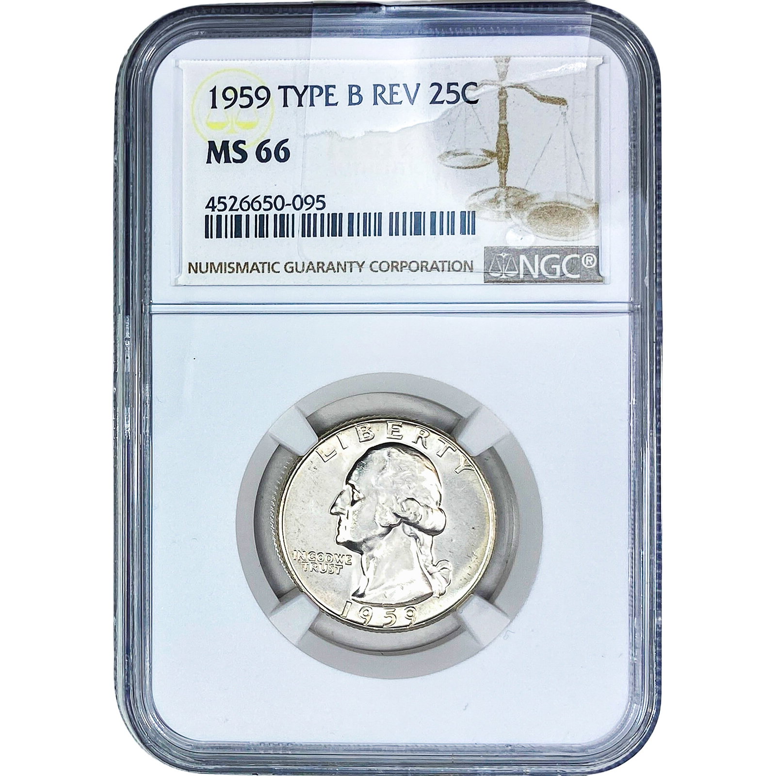 1959 Washington Silver Quarter NGC MS66 Type B Rev. (1 of 2)