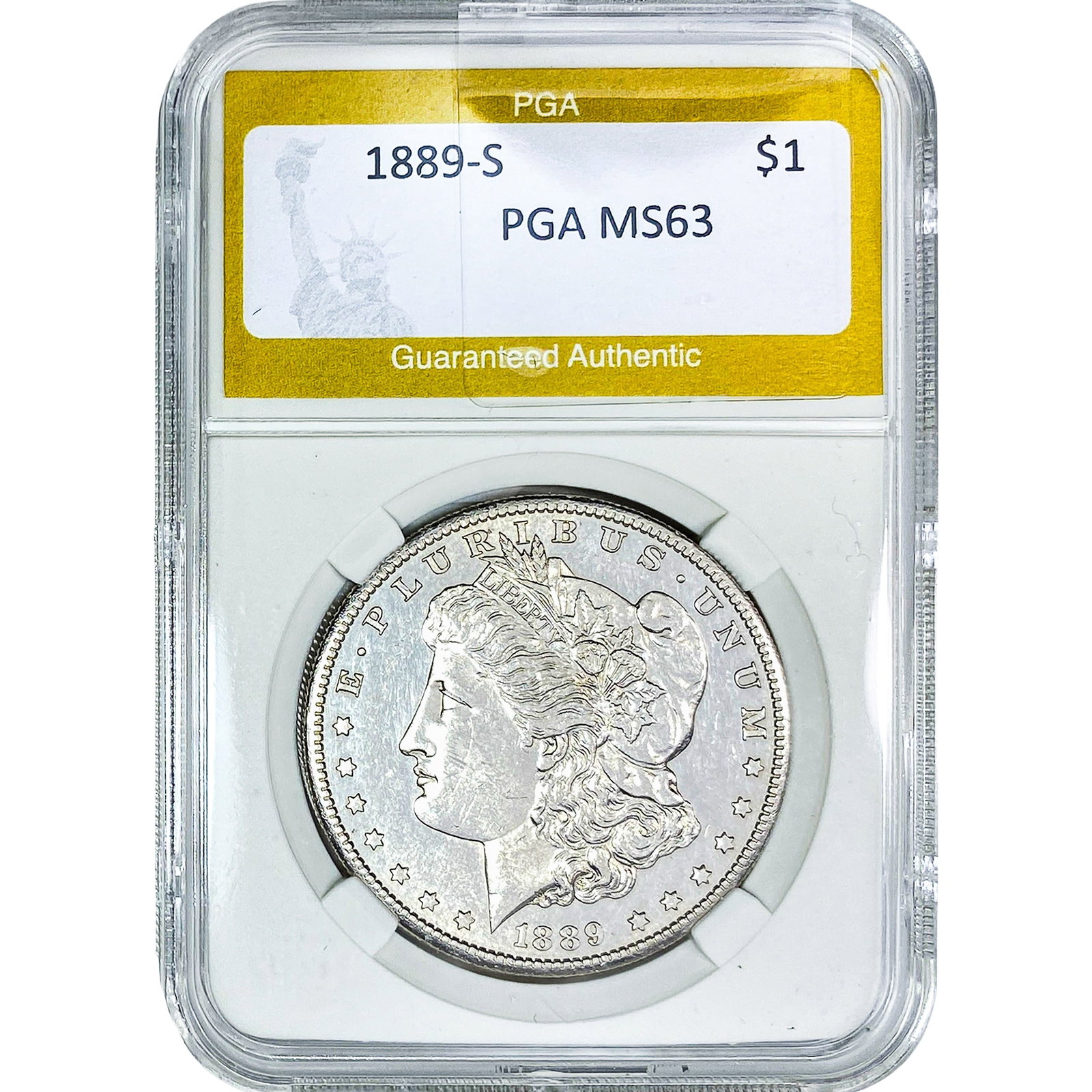 1889-S Morgan Silver Dollar PGA MS63: 1889-S Morgan Silver Dollar PGA MS63