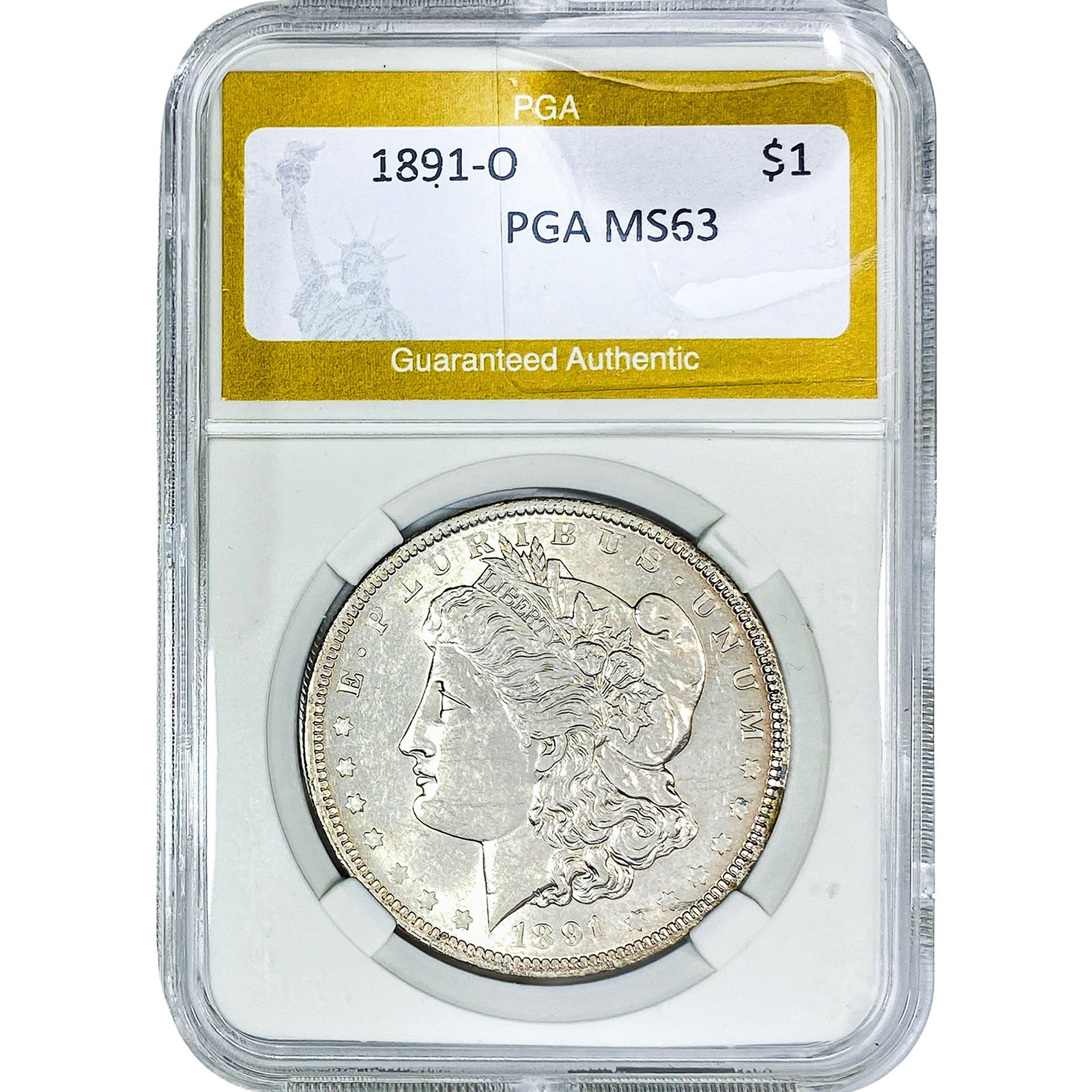 1891-O Morgan Silver Dollar PGA MS63 (1 of 2)
