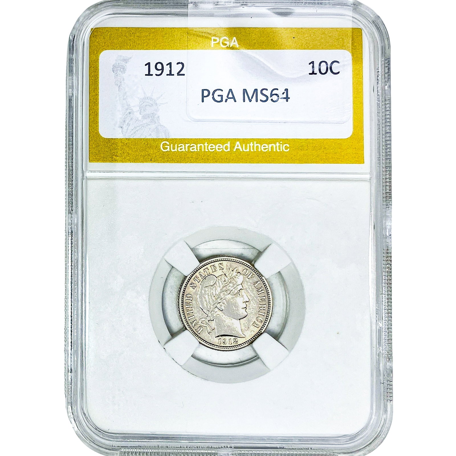 1912 Barber Dime PGA MS64: 1912 Barber Dime PGA MS64