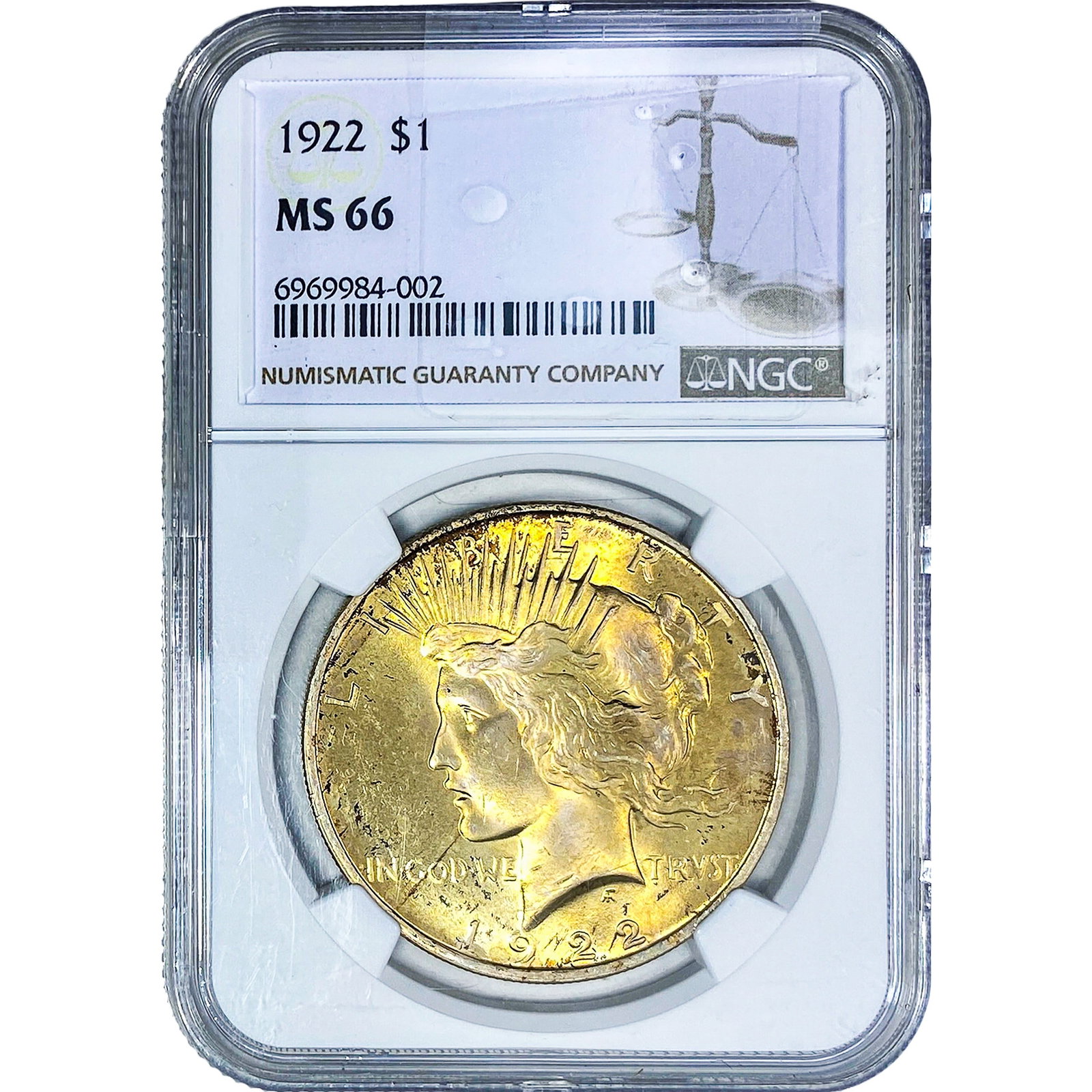 1922 Silver Peace Dollar NGC MS66 (1 of 2)