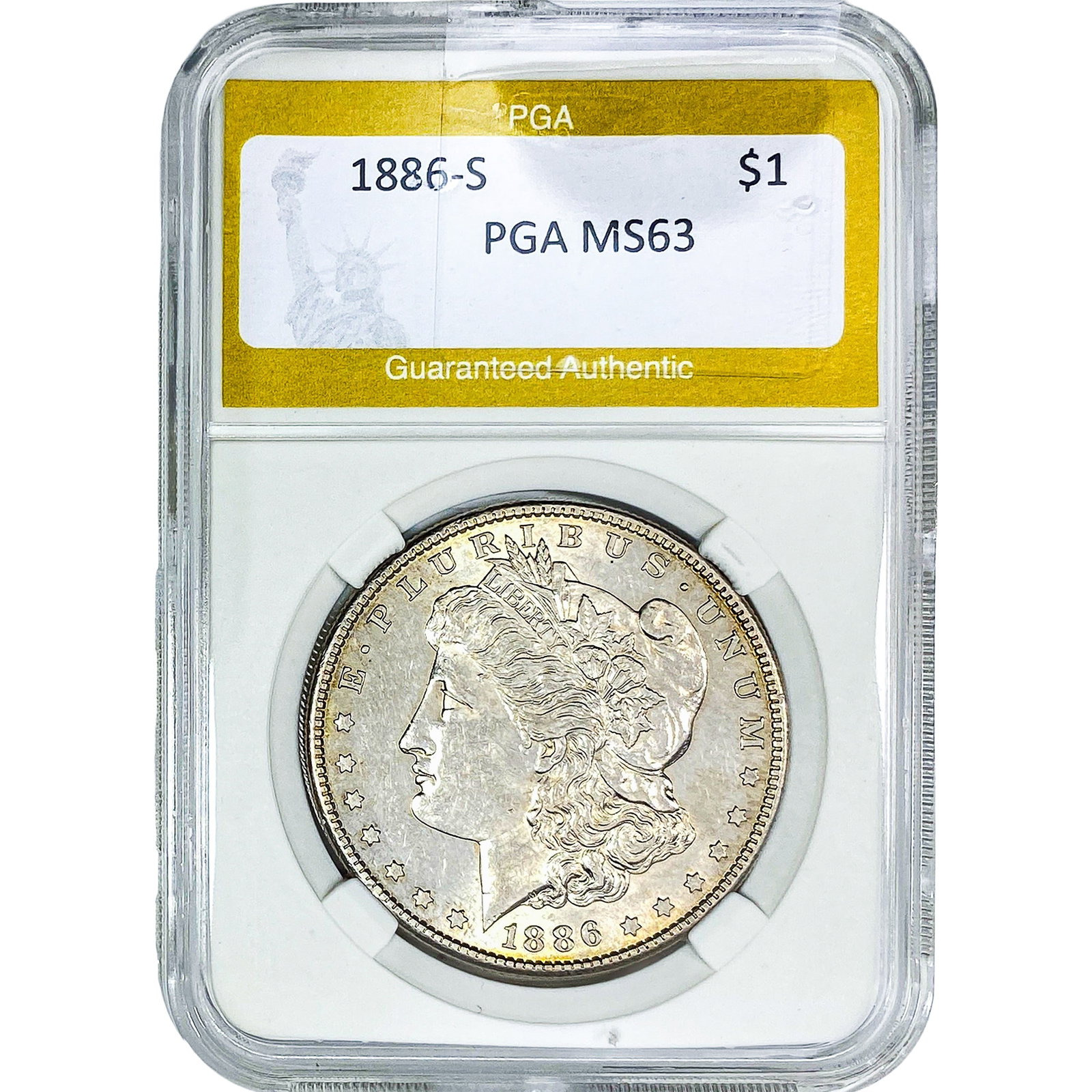 1886-S Morgan Silver Dollar PGA MS63 (1 of 2)