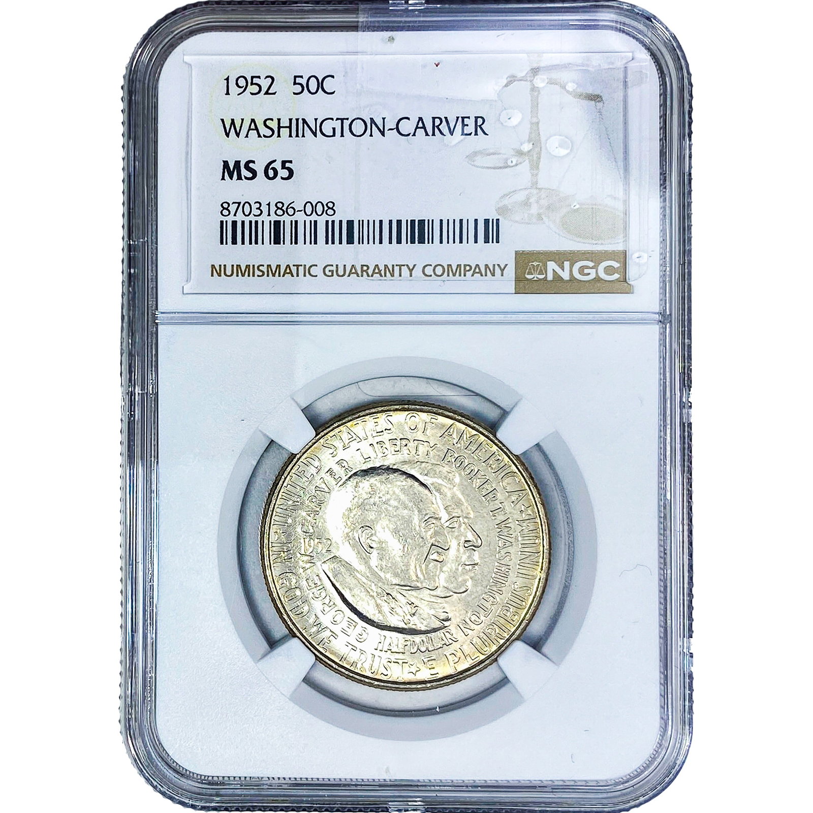 1952 Washington Carver Half Dollar NGC MS65 (1 of 2)